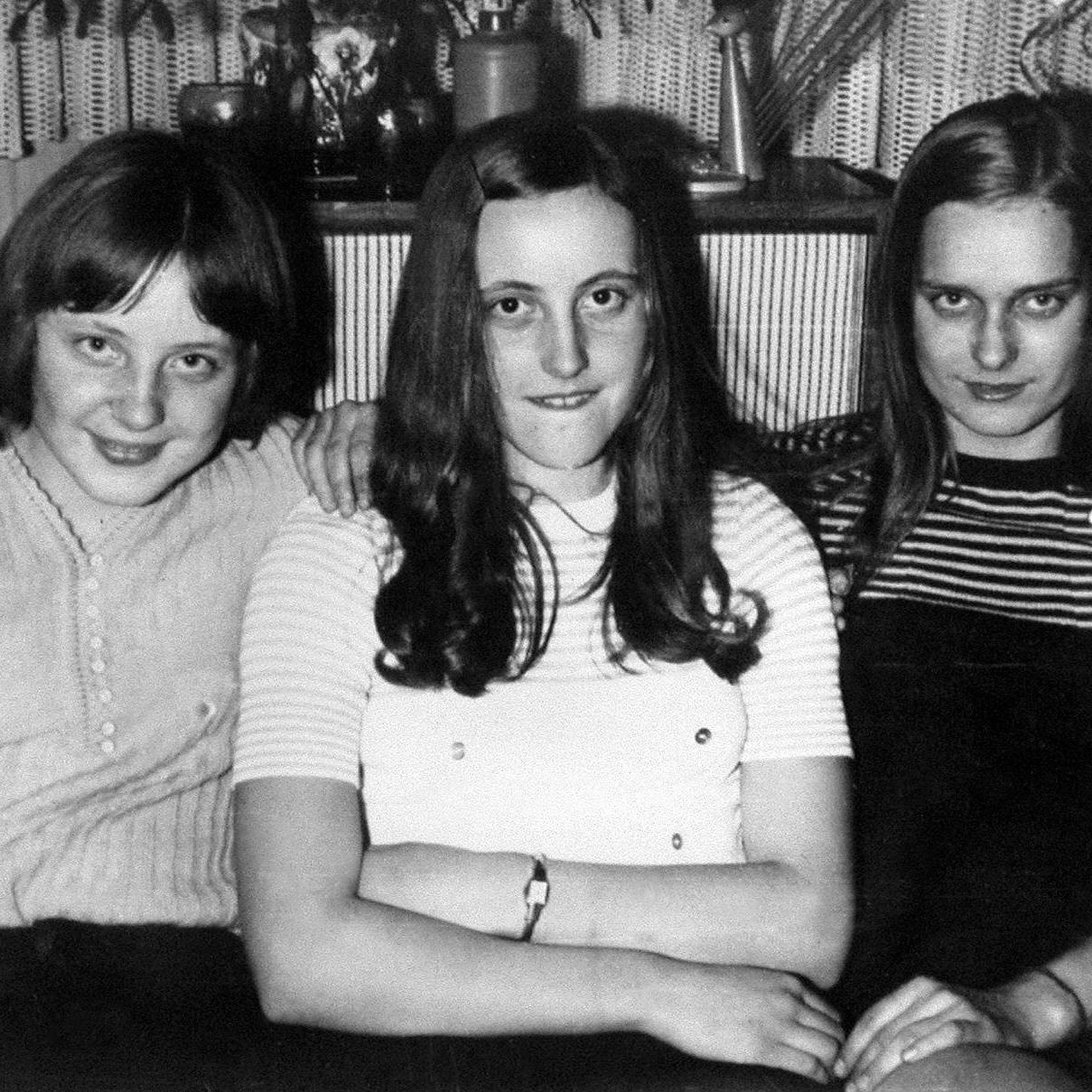 Angela Kasner with friends at a party on New Year's Eve in 1972.
