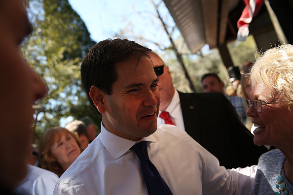 Presidential candidate and Florida Sen. Marco Rubio speaks to supporters in North Carolina on February 16, 2016 in Summerville, South Carolina.