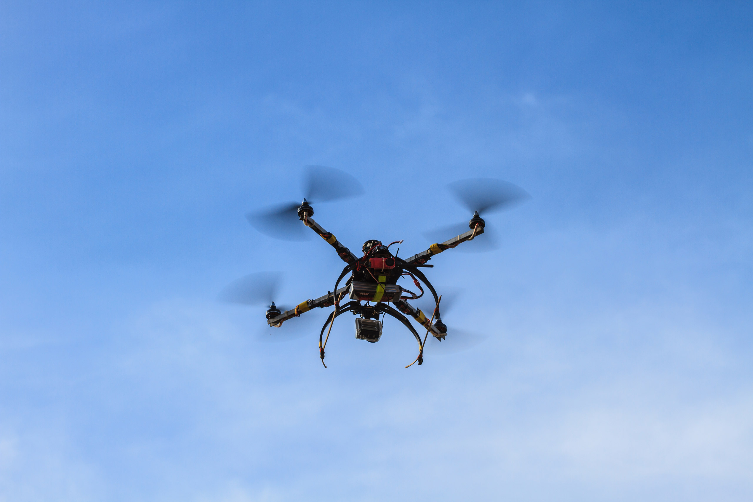 flying drone on the sky