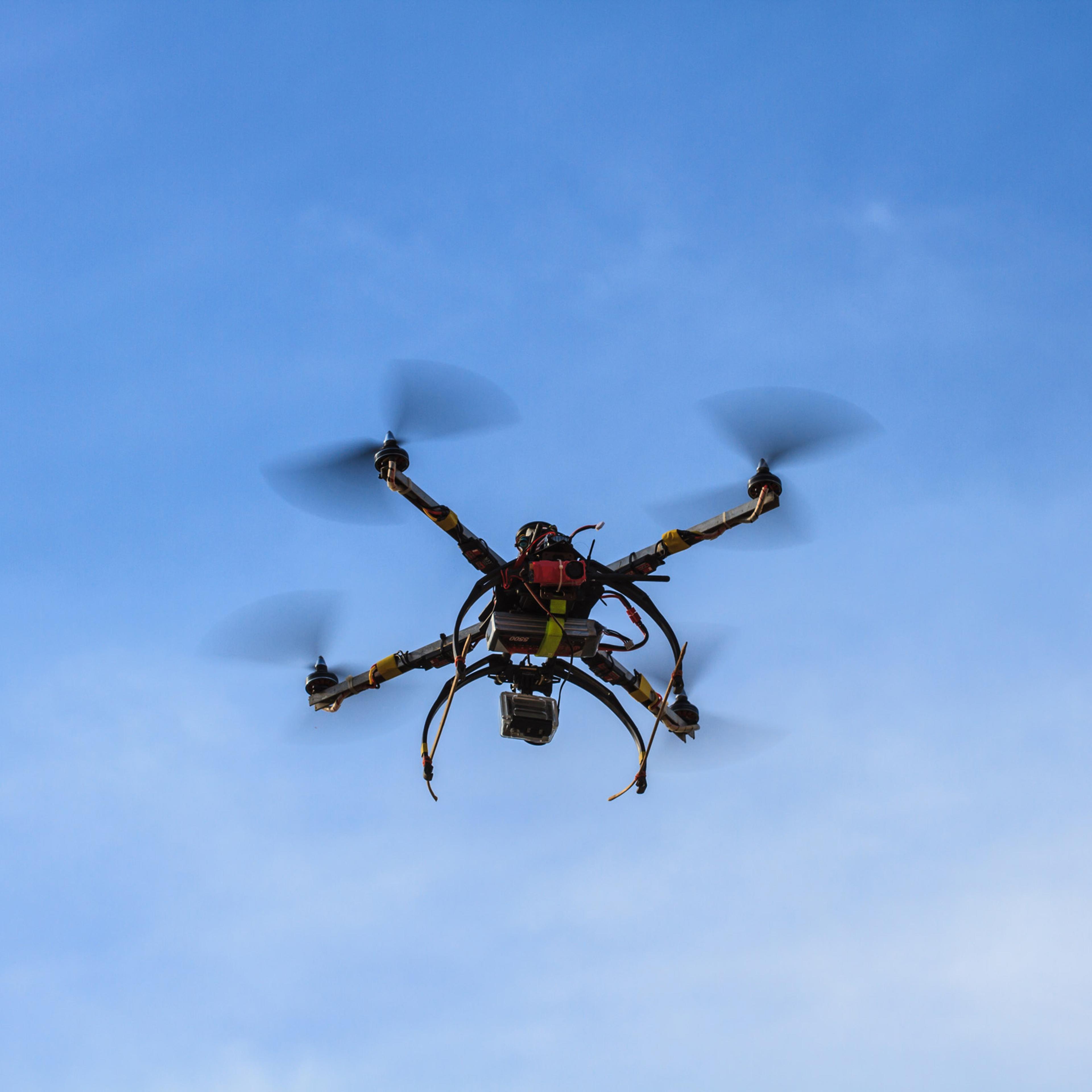 flying drone on the sky