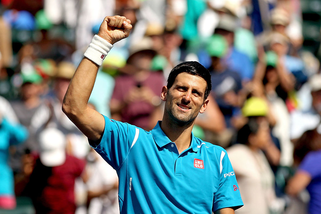 Novak Djokovic at Indian Wells Tennis Garden on March 20 in Indian Wells, California.