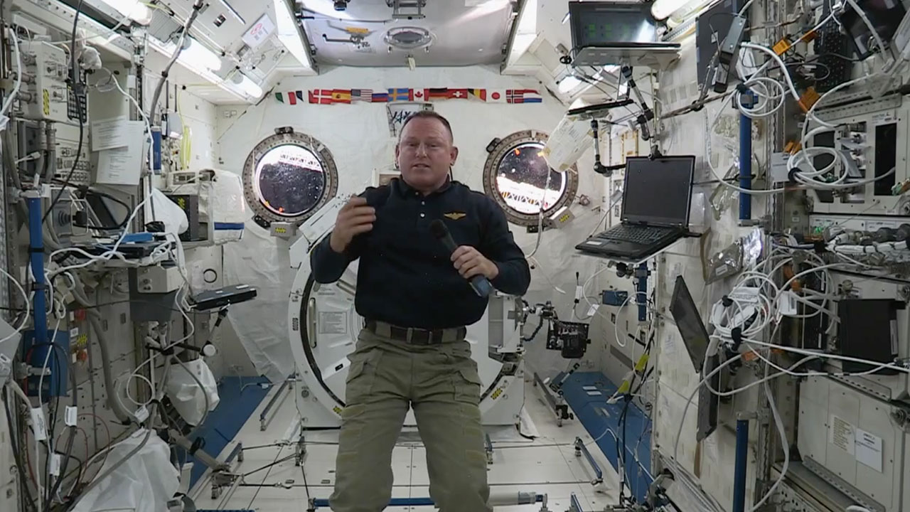 NASA astronaut and Expedition 42 commander Barry “Butch” Wilmore delivers a special Thanksgiving message from the International Space Station