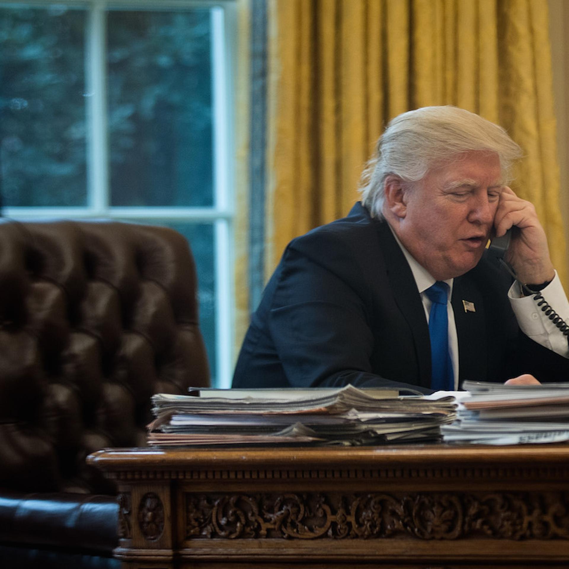 President Trump Speaks With German Chancellor Angela Merkel On The Telephone