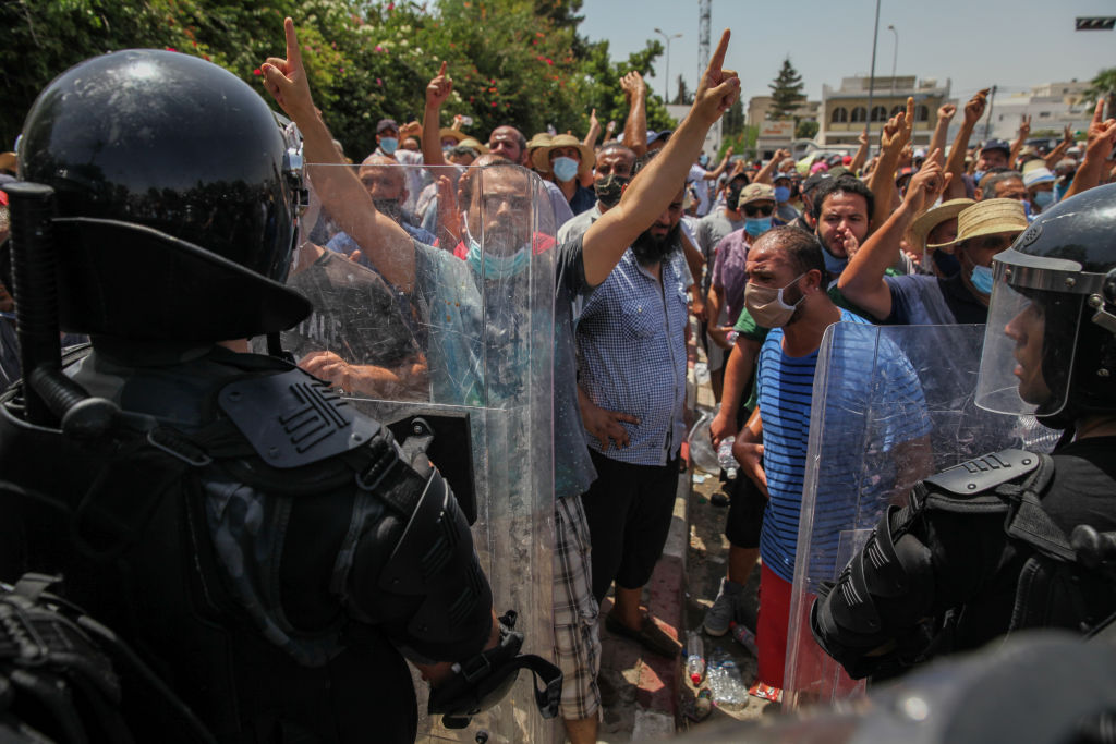 Tunisia Ennahda's Ghannouchi Leads Sit-in After Parliament Suspension