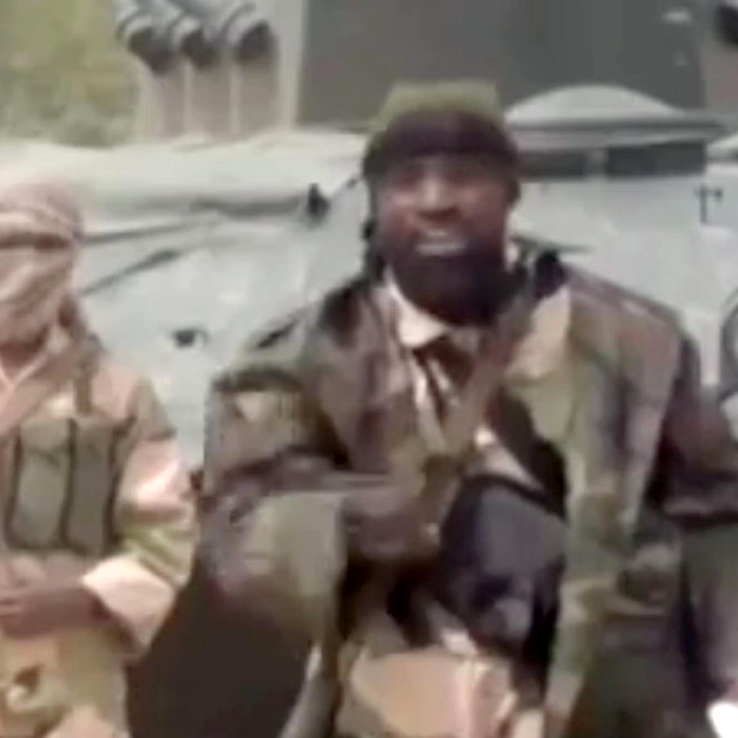 Leader of Boko Haram Abubakar Shekau delivering a speech in a recent video.