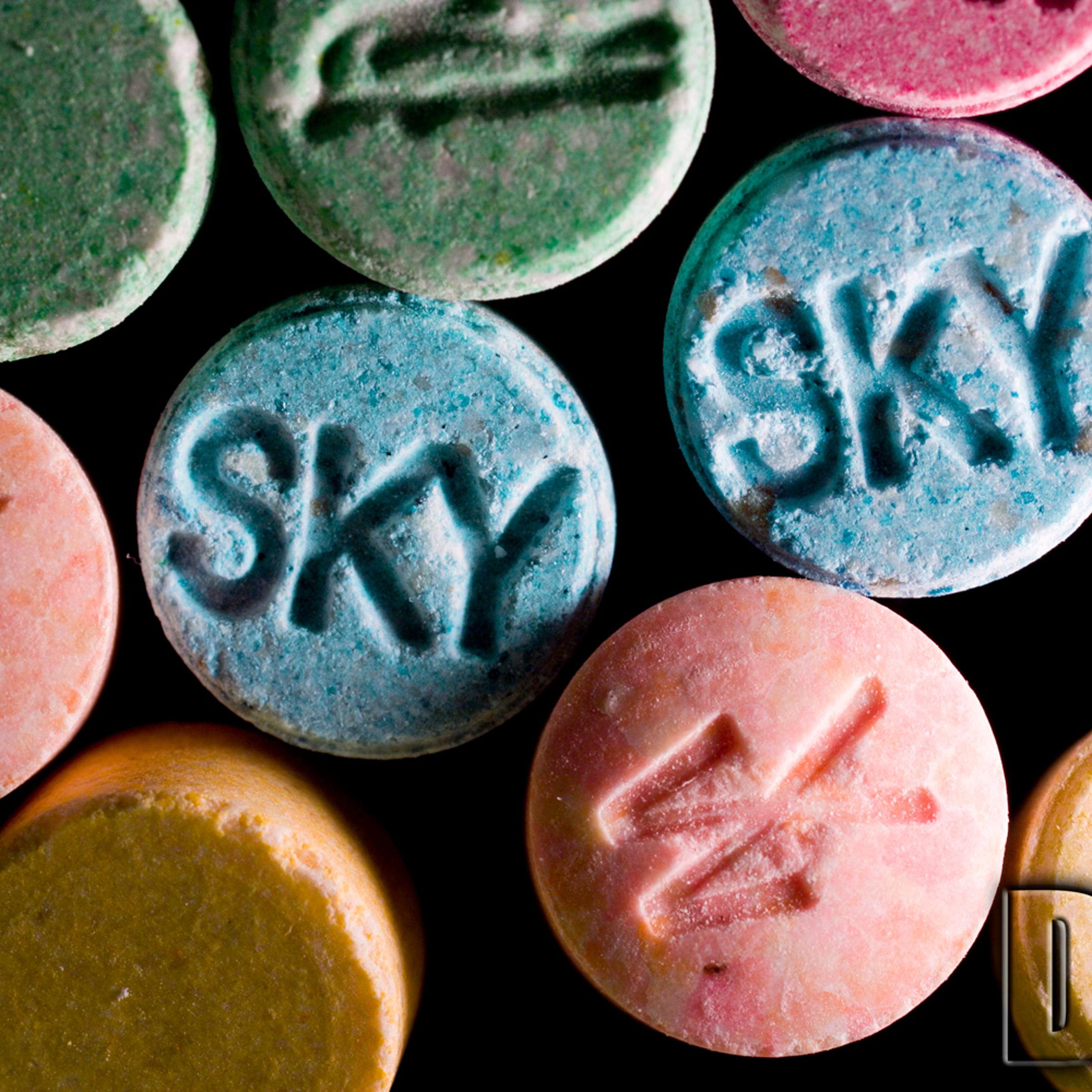 Undated handout of ecstasy pills, which contain MDMA as their main chemical