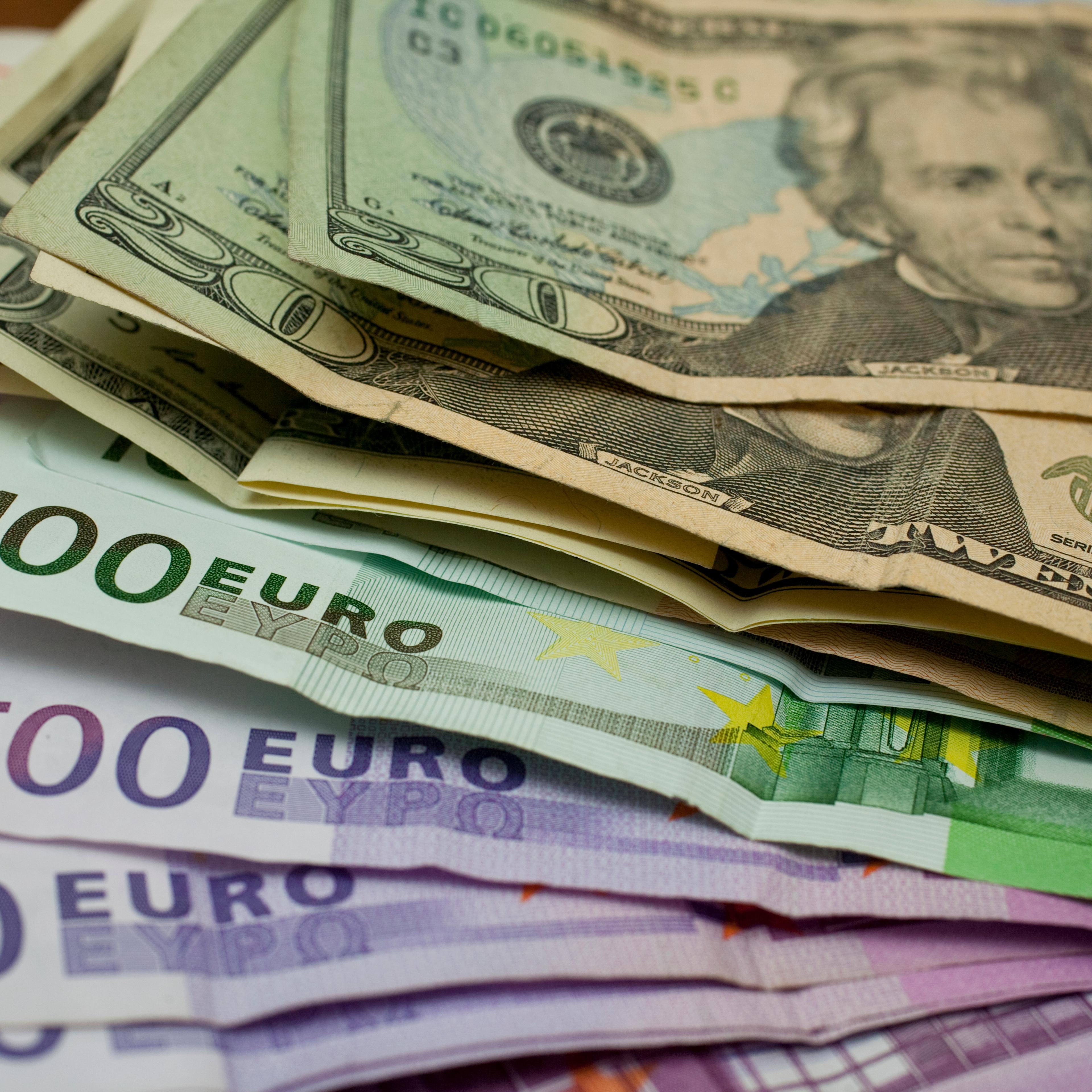dollars and euros