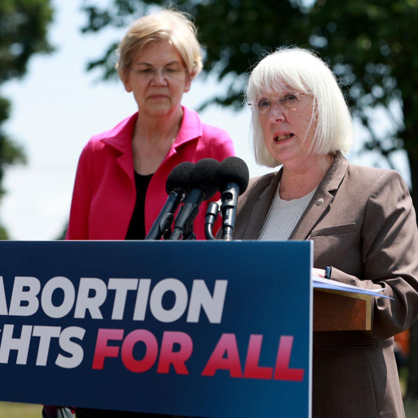 Senators Warren And Murray Hold News Conference On Abortion Rights