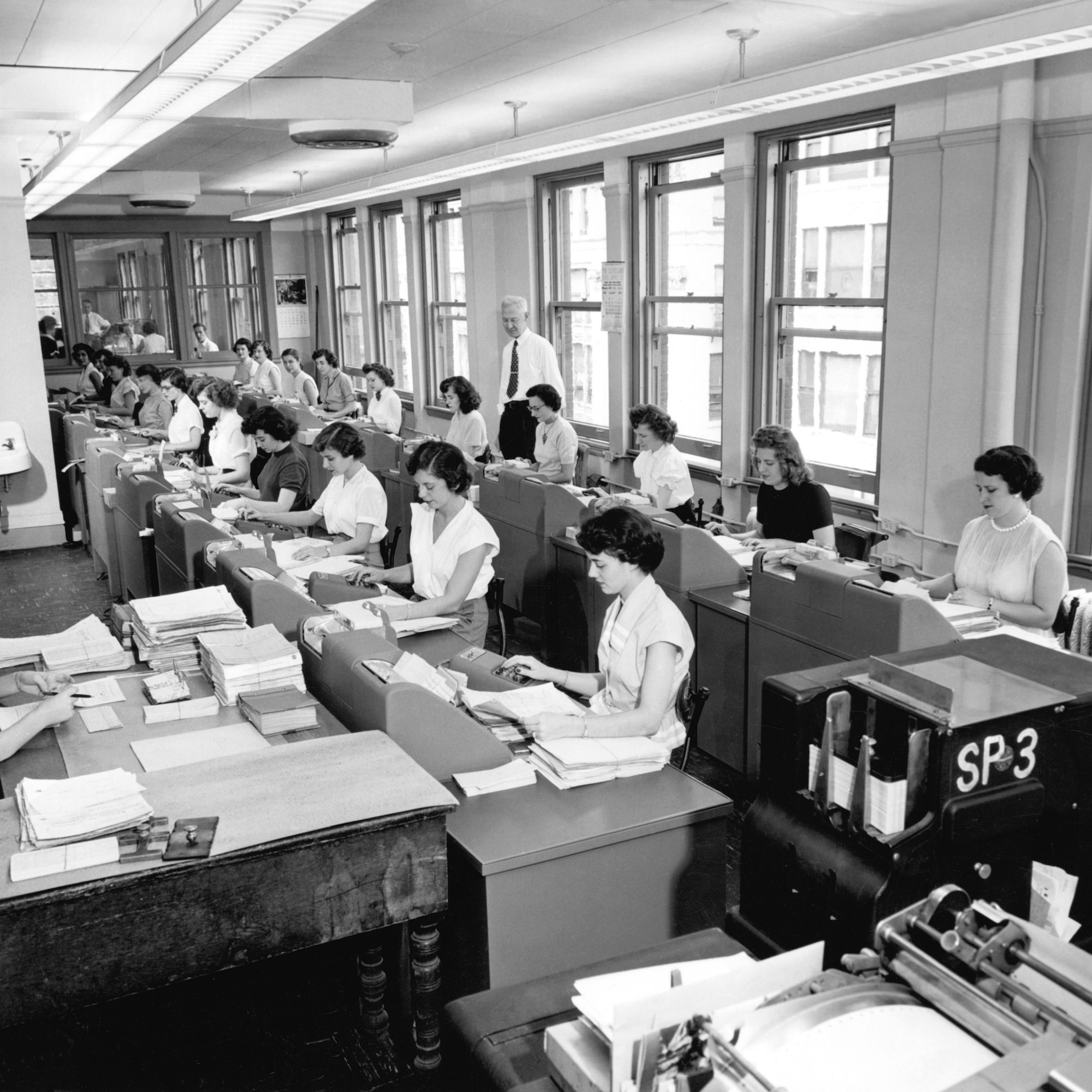 Office Workers Entering Data