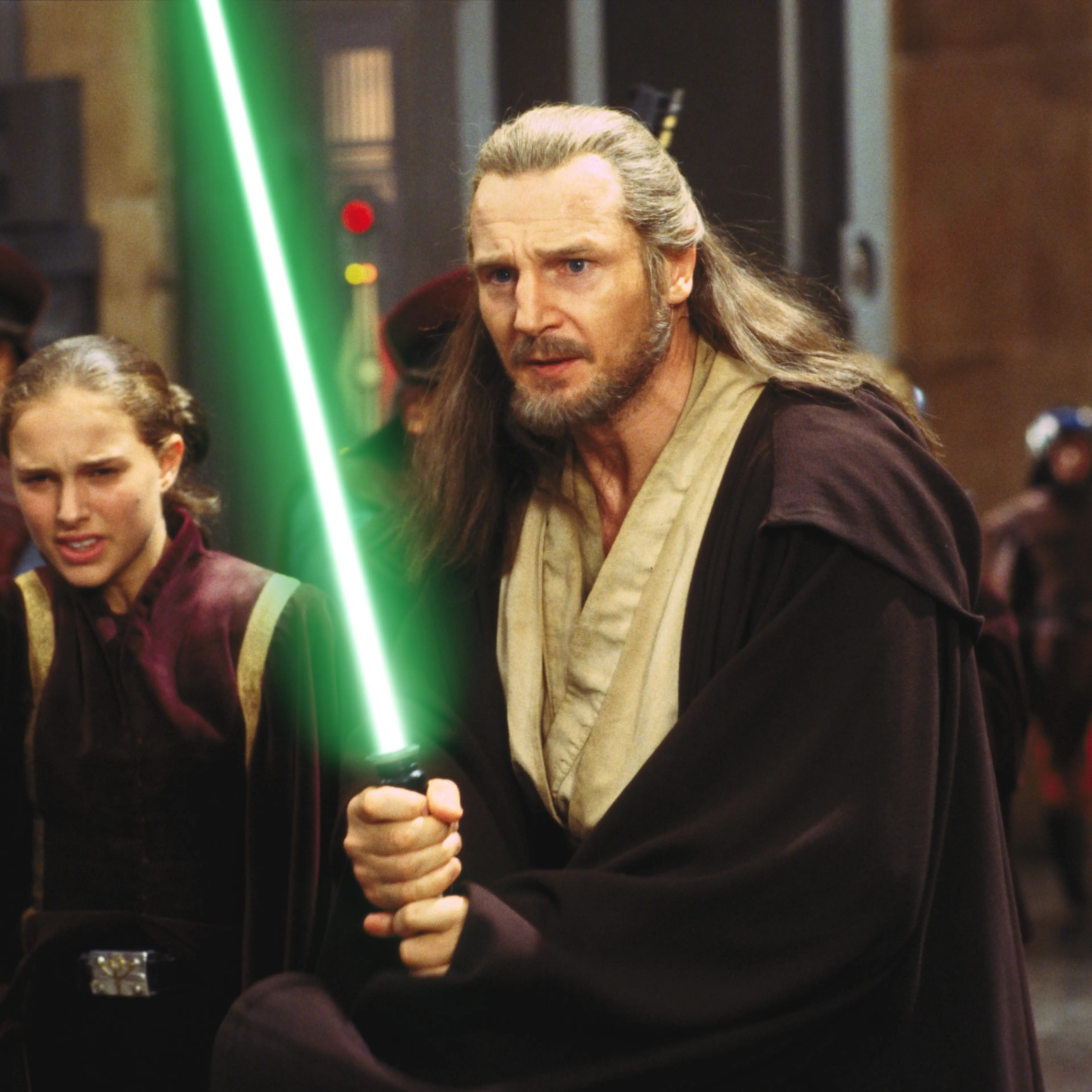 Liam Neeson and Natalie Portman in "Star Wars: Episode I - The Phantom Menace".