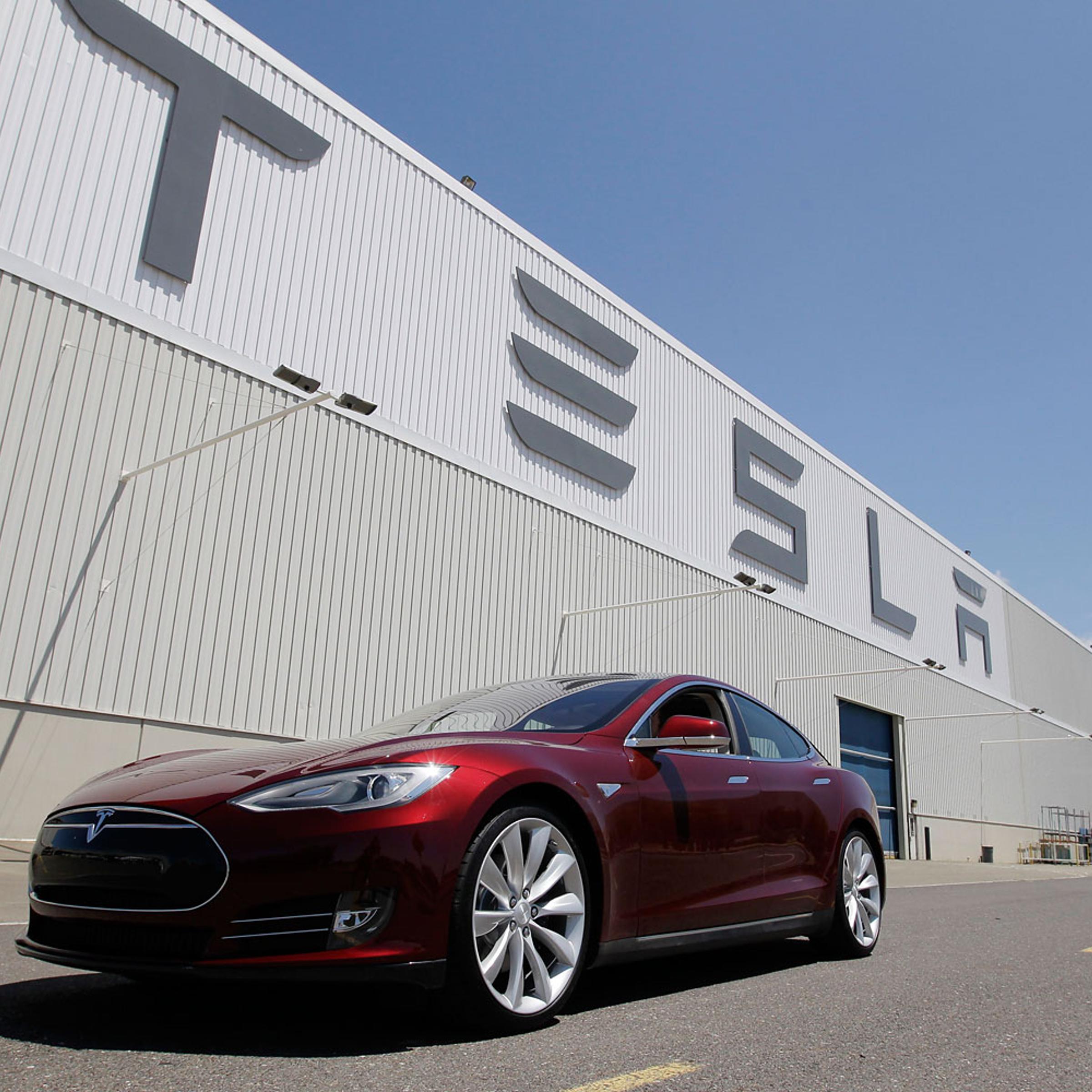 Tesla Model S outside the Tesla factory in Fremont, Calif seen in 2012.