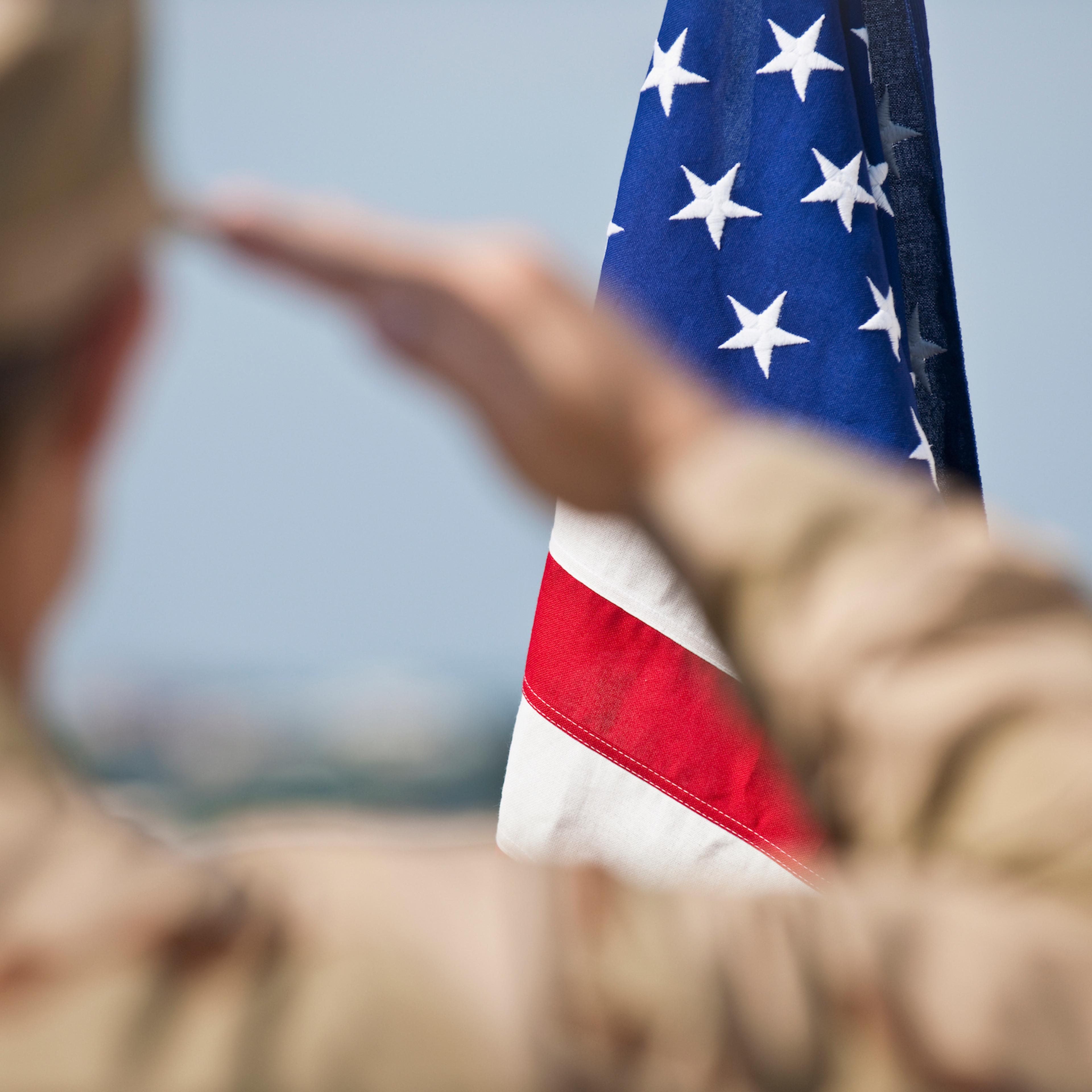 Soldier saluting