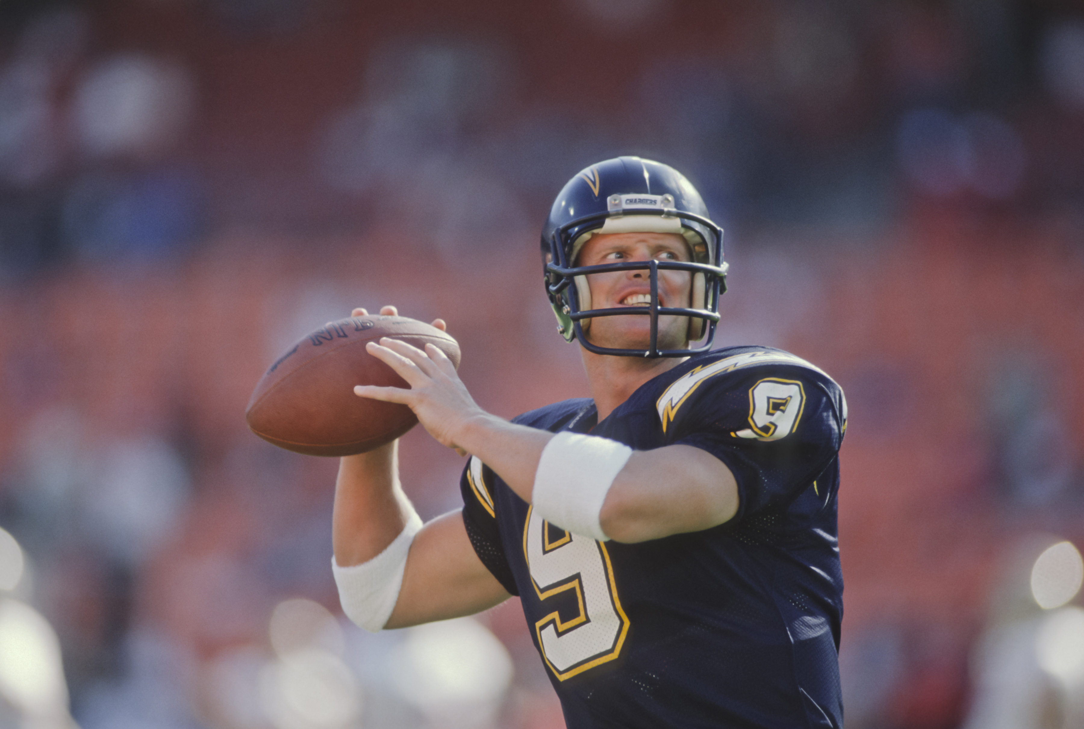 Jim McMahon seen playing for the San Diego Chargers in 1989.