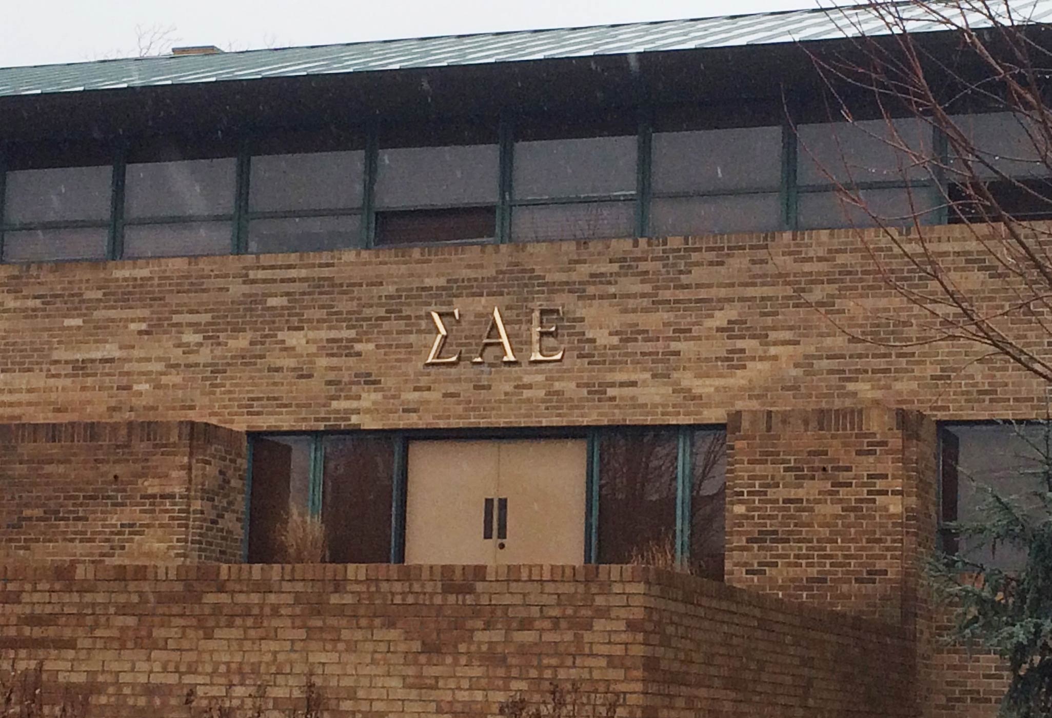 The Sigma Alpha Epsilon fraternity is seen at the University of Oklahoma in Norman