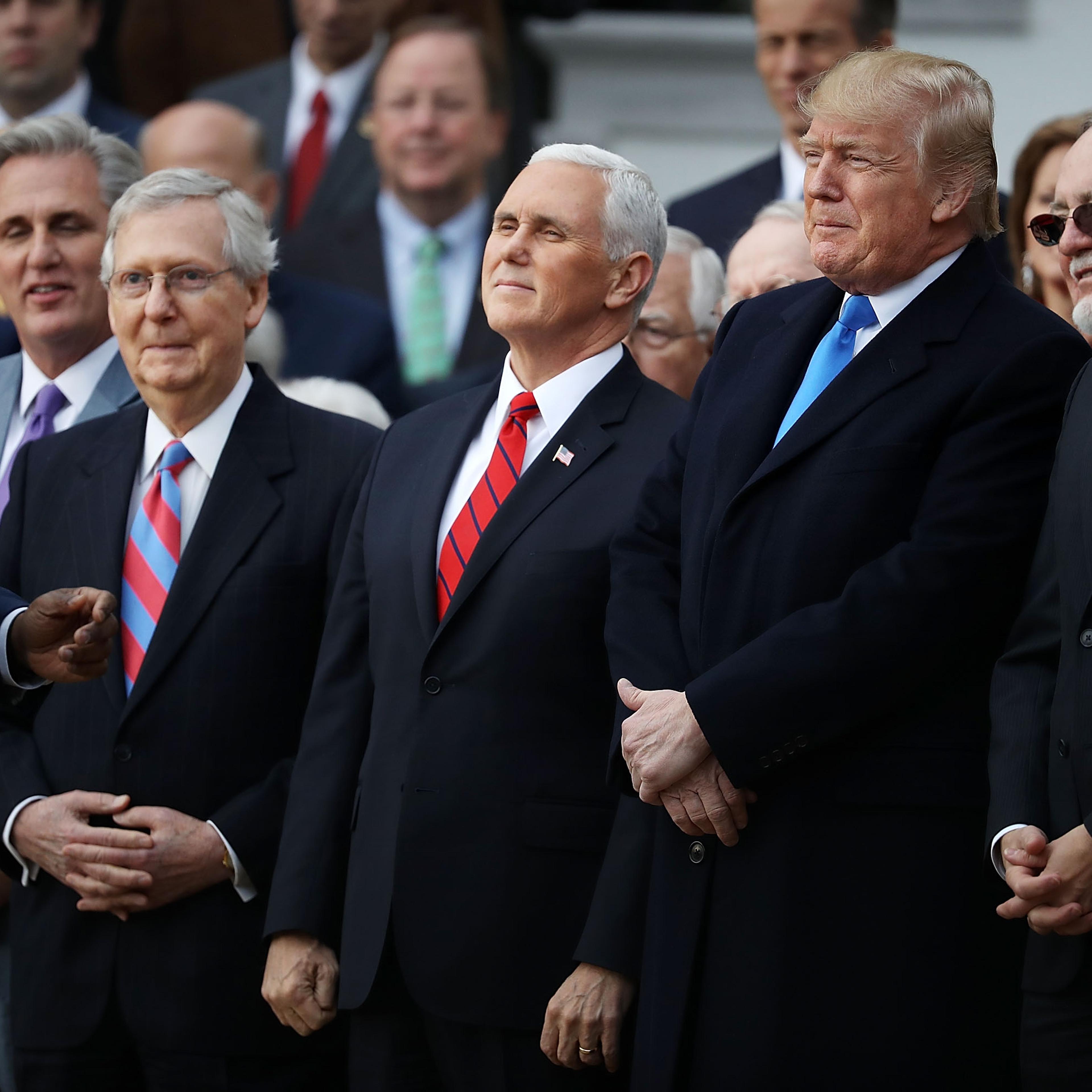 President Trump Speaks On The Passage Of The GOP Tax Plan At The White House