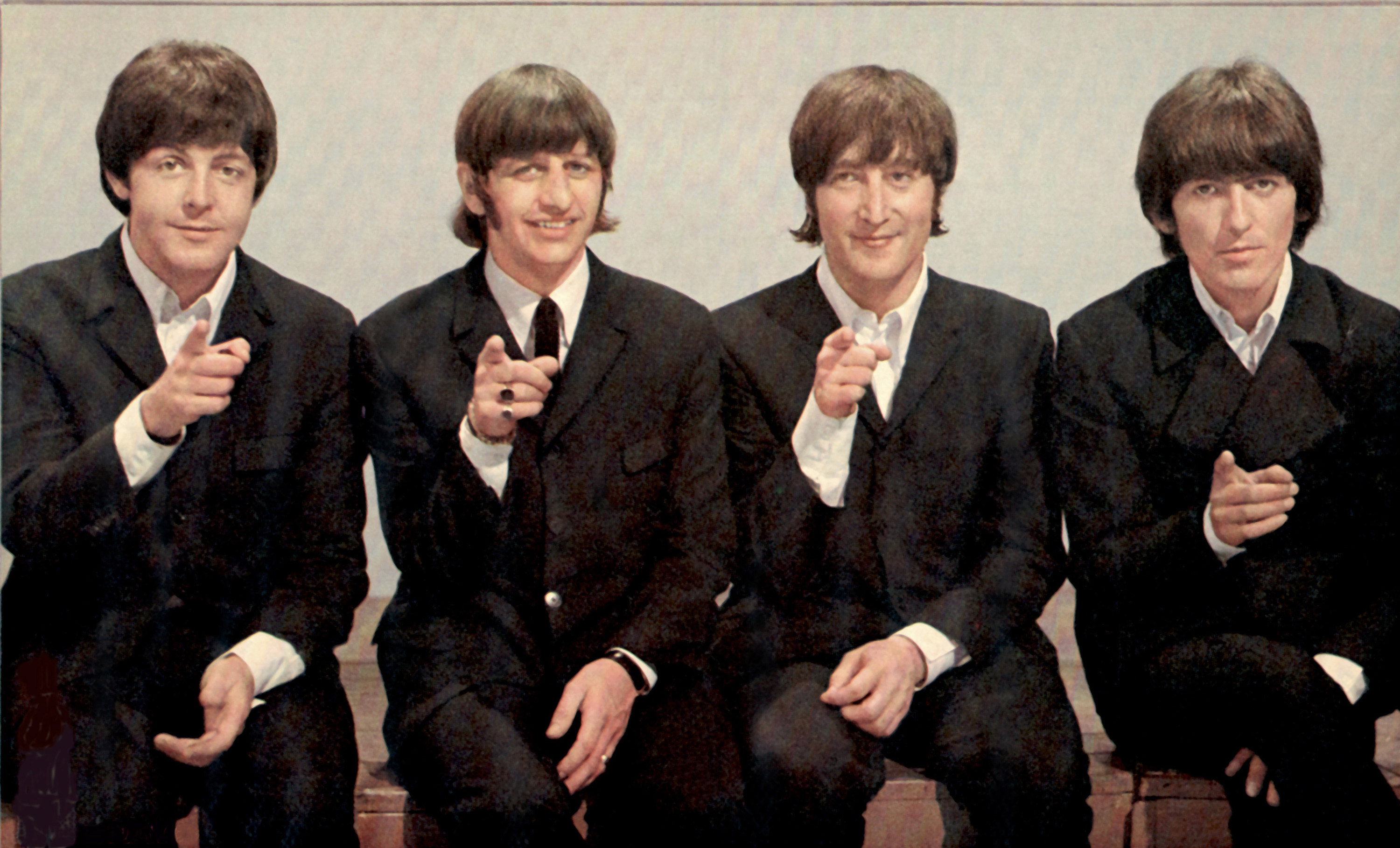 Paul McCartney, Ringo Starr, John Lennon and George Harrison at Top Of The Pops in 1966