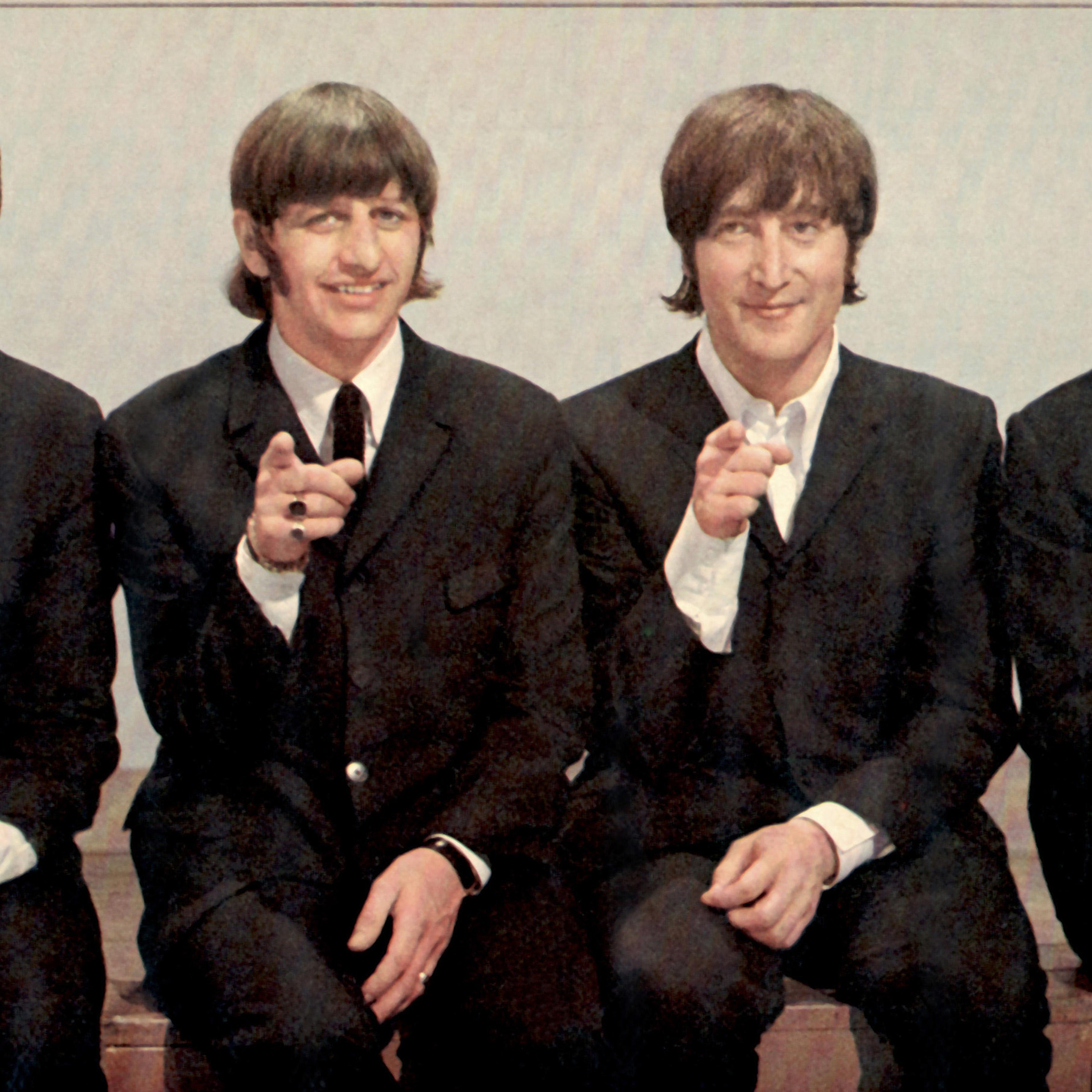 Paul McCartney, Ringo Starr, John Lennon and George Harrison at Top Of The Pops in 1966