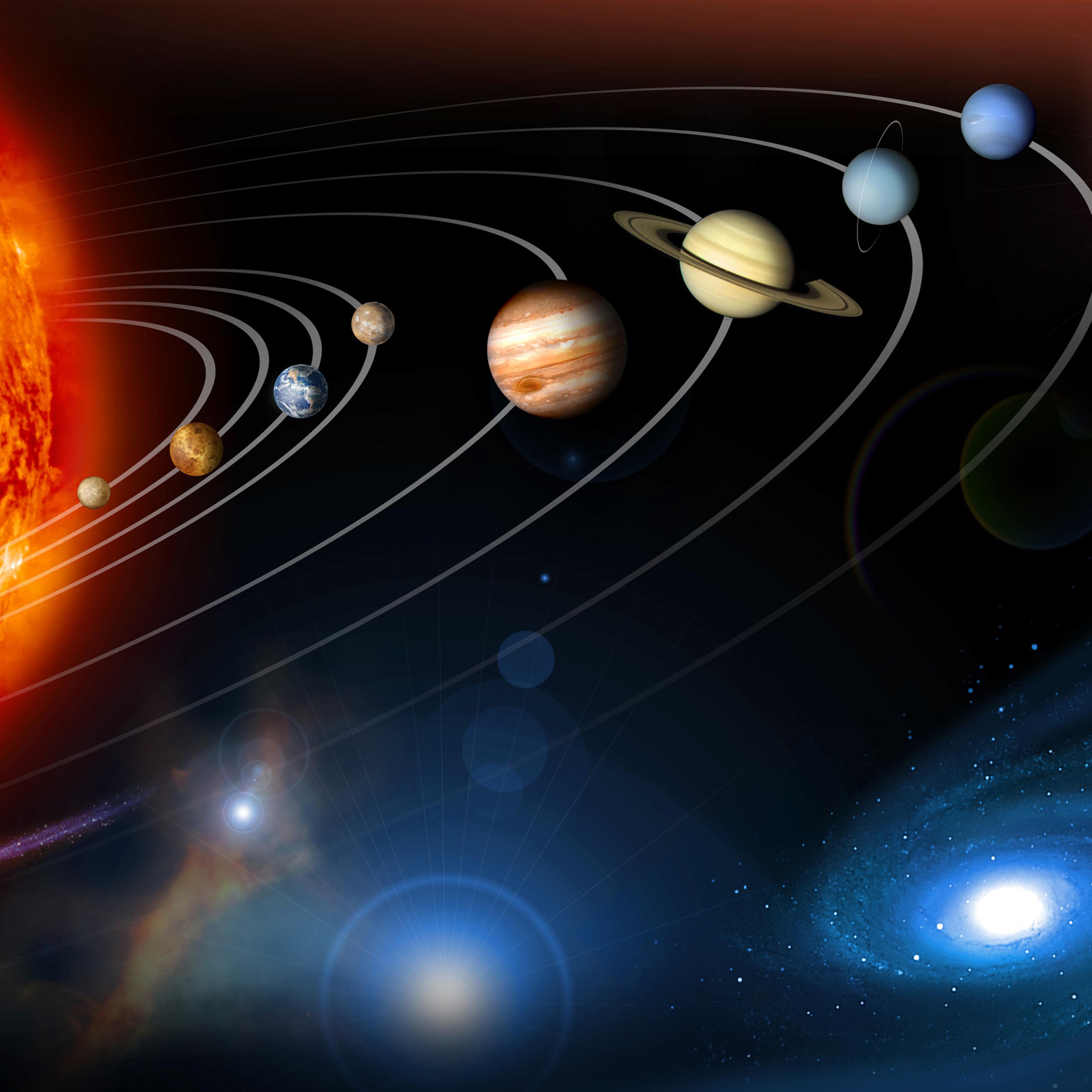This image is an un-annotated version of the Photo-journal Home Page graphic released in October 2007. This digital collage contains a highly stylized rendition of our solar system and points beyond. As this graphic was intended to be used as a navigatio