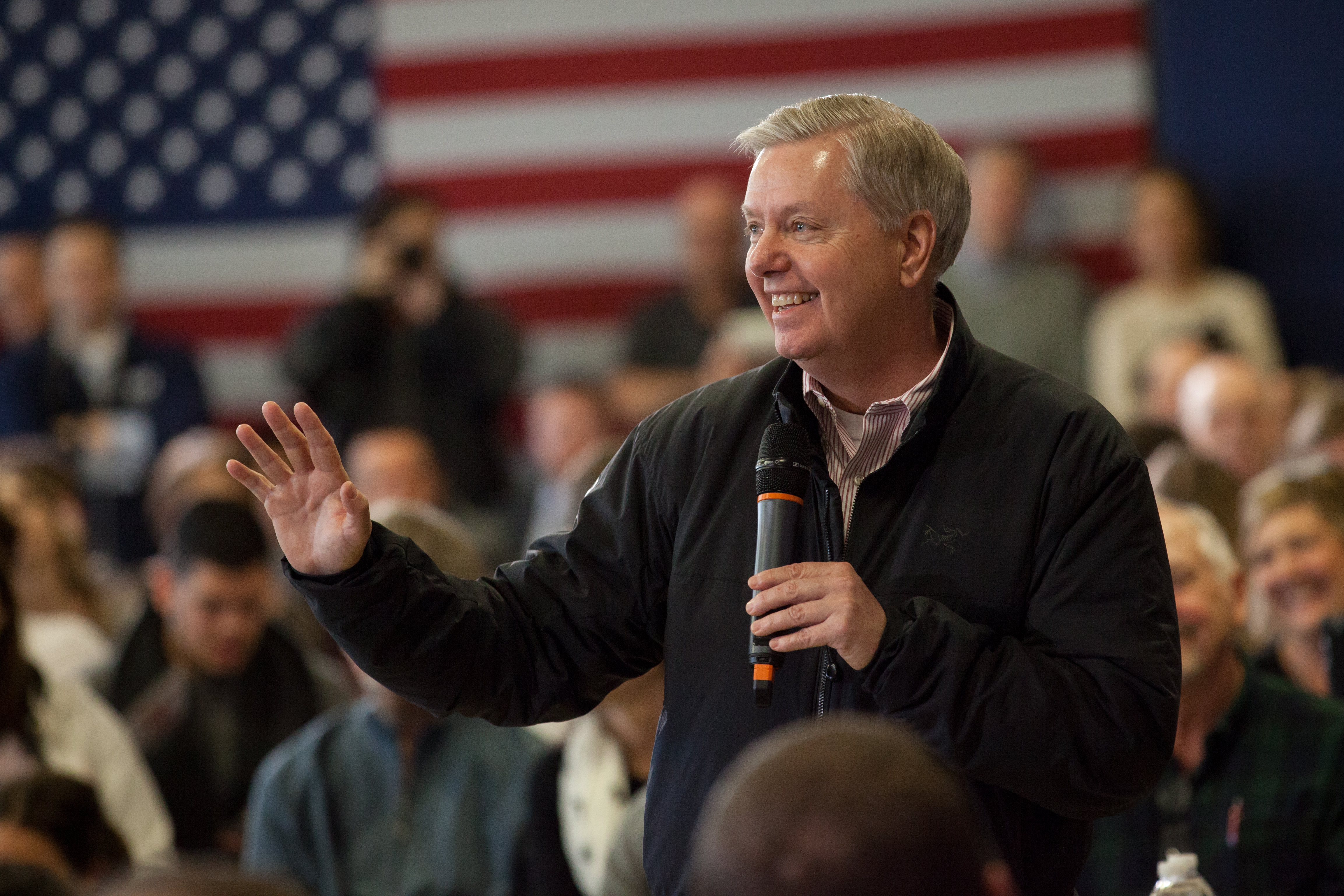 Republican Presidential Candidate Jeb Bush Holds Town Hall In Bedford, NH