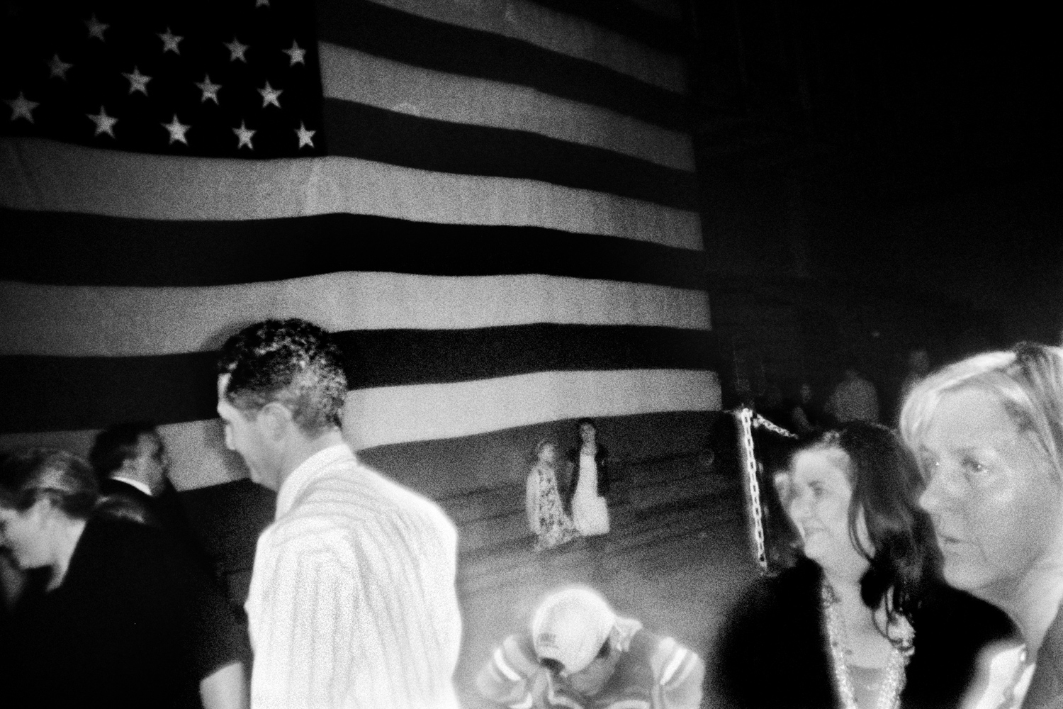 March 6, 2012. Rick Santorum supporters wait for the candidate backstage after his Super Tuesday election night speech in Steubenville, Ohio.