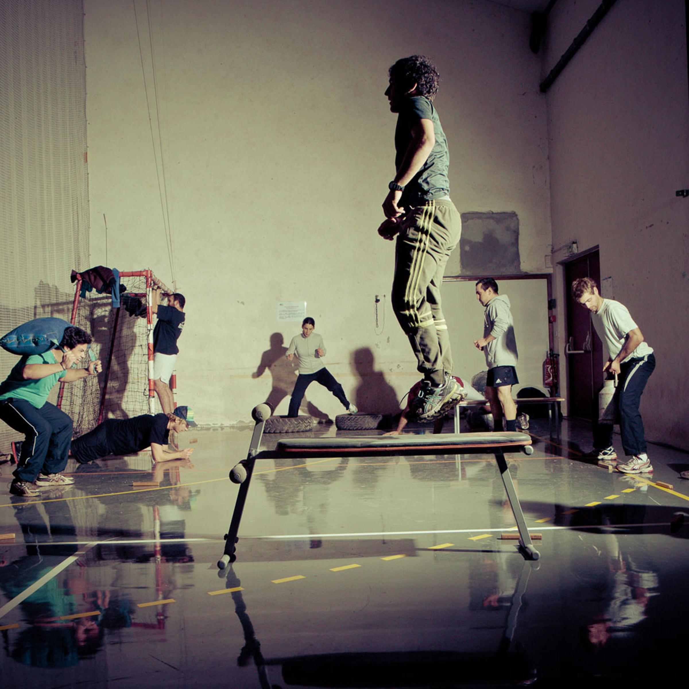 Basque sportsmen and women train in their various disciplines.