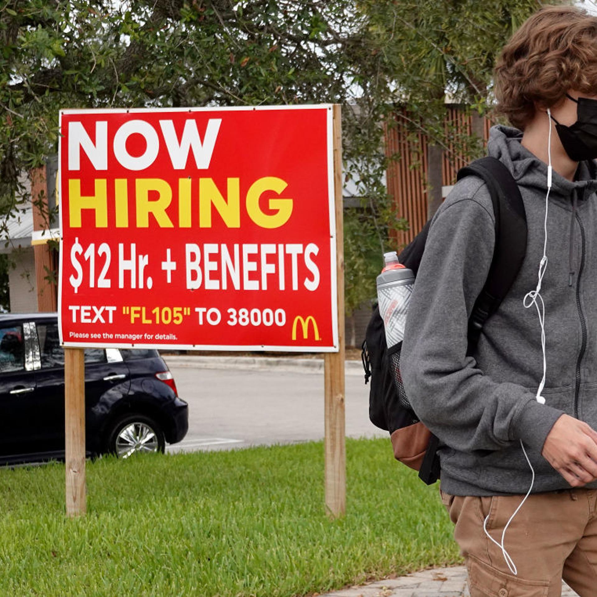 'Now hiring' was plastered on signs and store windows across the U.S. in 2021, as businesses grappled with a tight labor market and high consumer demand.
