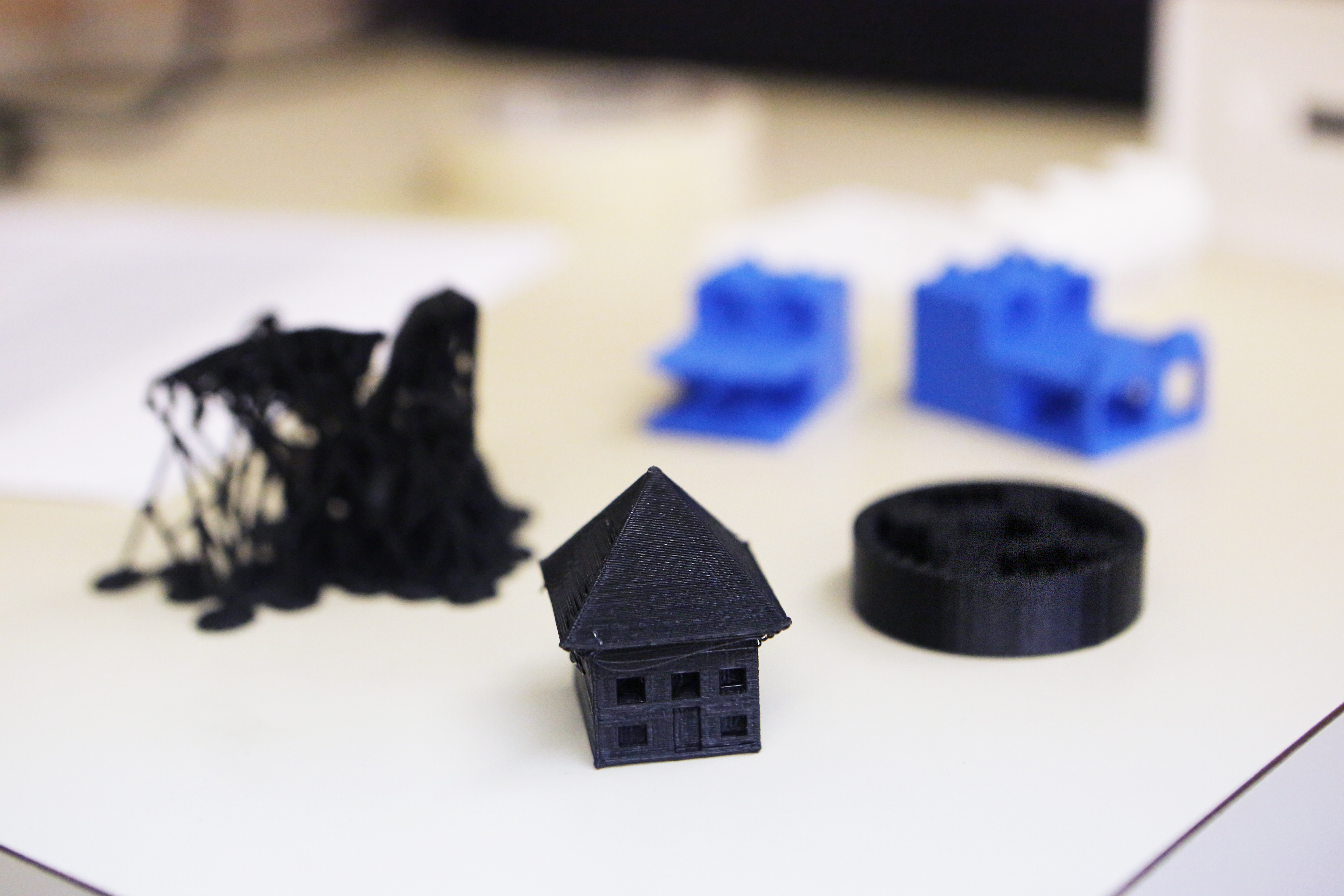 Small 3D printed items at Nickerson, Kan., High School on Friday, Jan. 9, 2015