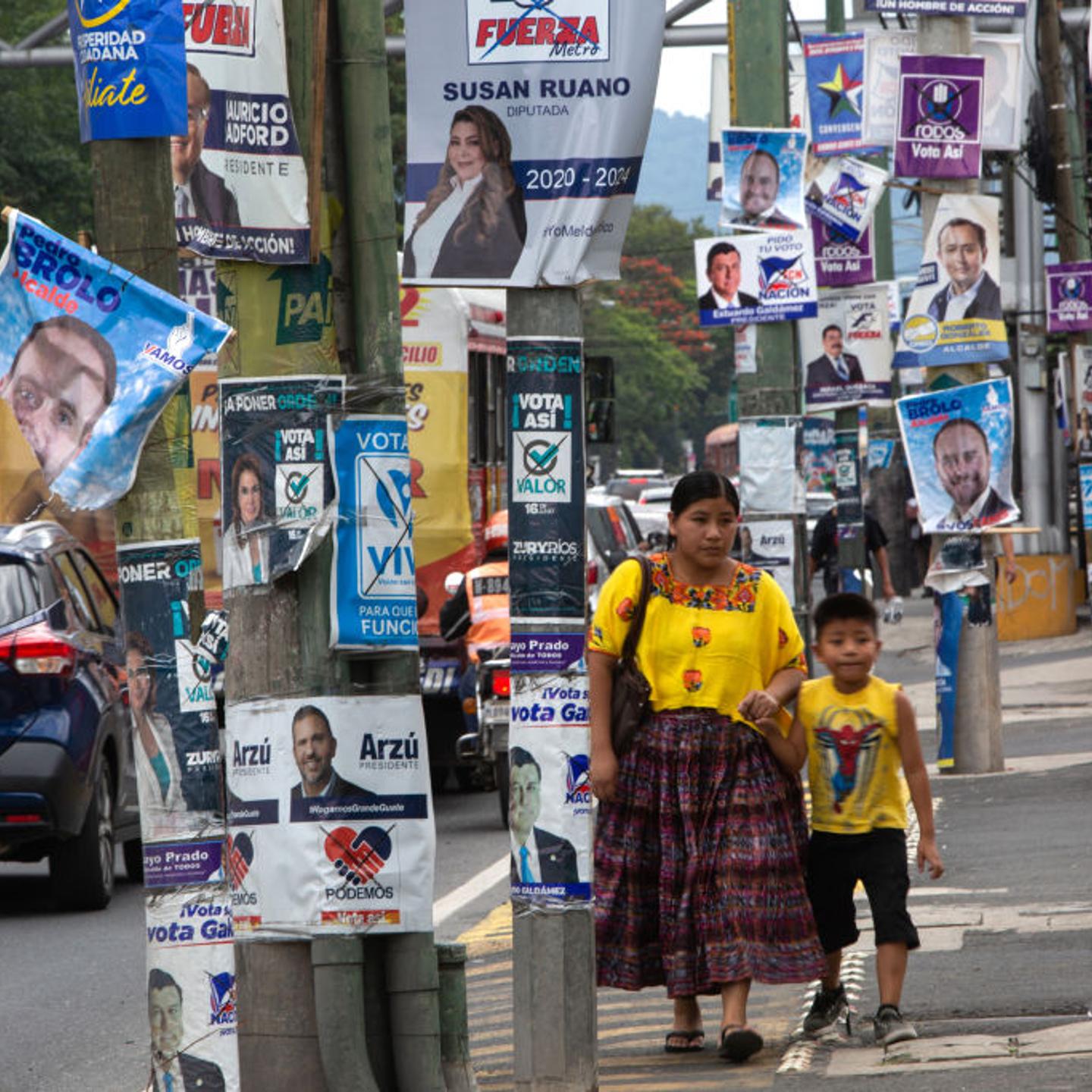 Voters At Polling Stations And Reactions During Guatemala's Presidential Elections