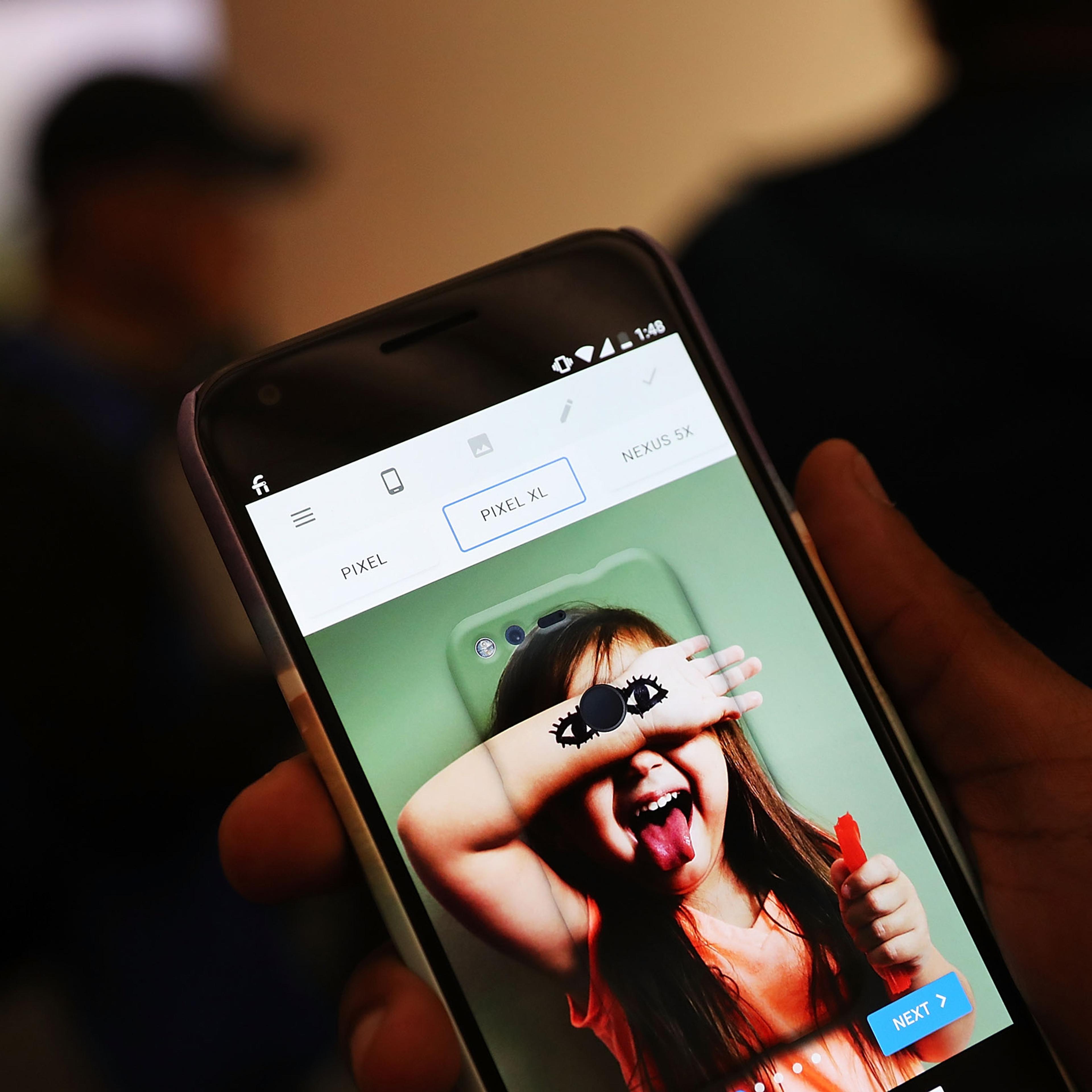 NEW YORK, NY - OCTOBER 20: A new Google Pixel XL phone is displayed at the new Google pop-up shop in the SoHo neighborhood on October 20, 2016 in New York City. The shop lets people try out new Google products such as the Pixel phone, Google Home, and Da