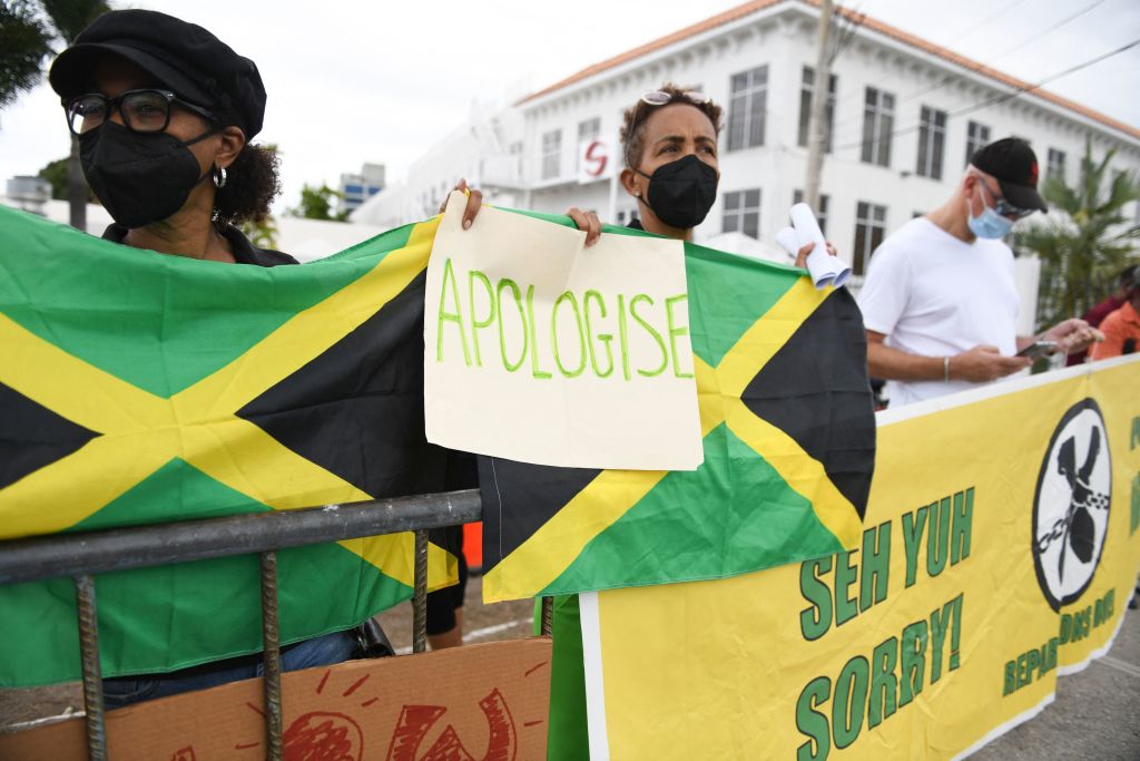 JAMAICA-UK-PROTEST-ROYALS