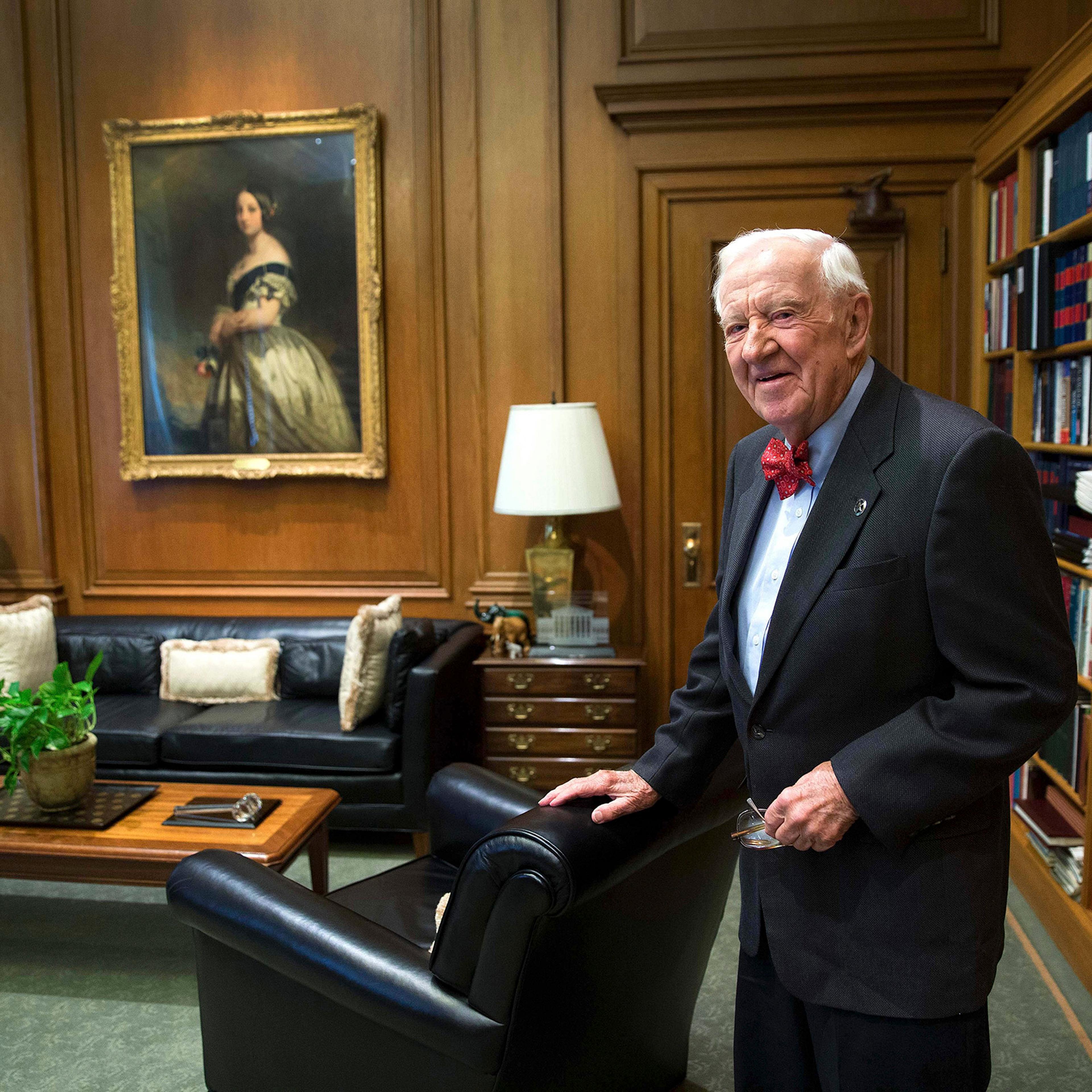 Justice John Paul Stevens in his chambers at the Supreme Court in Washington.
