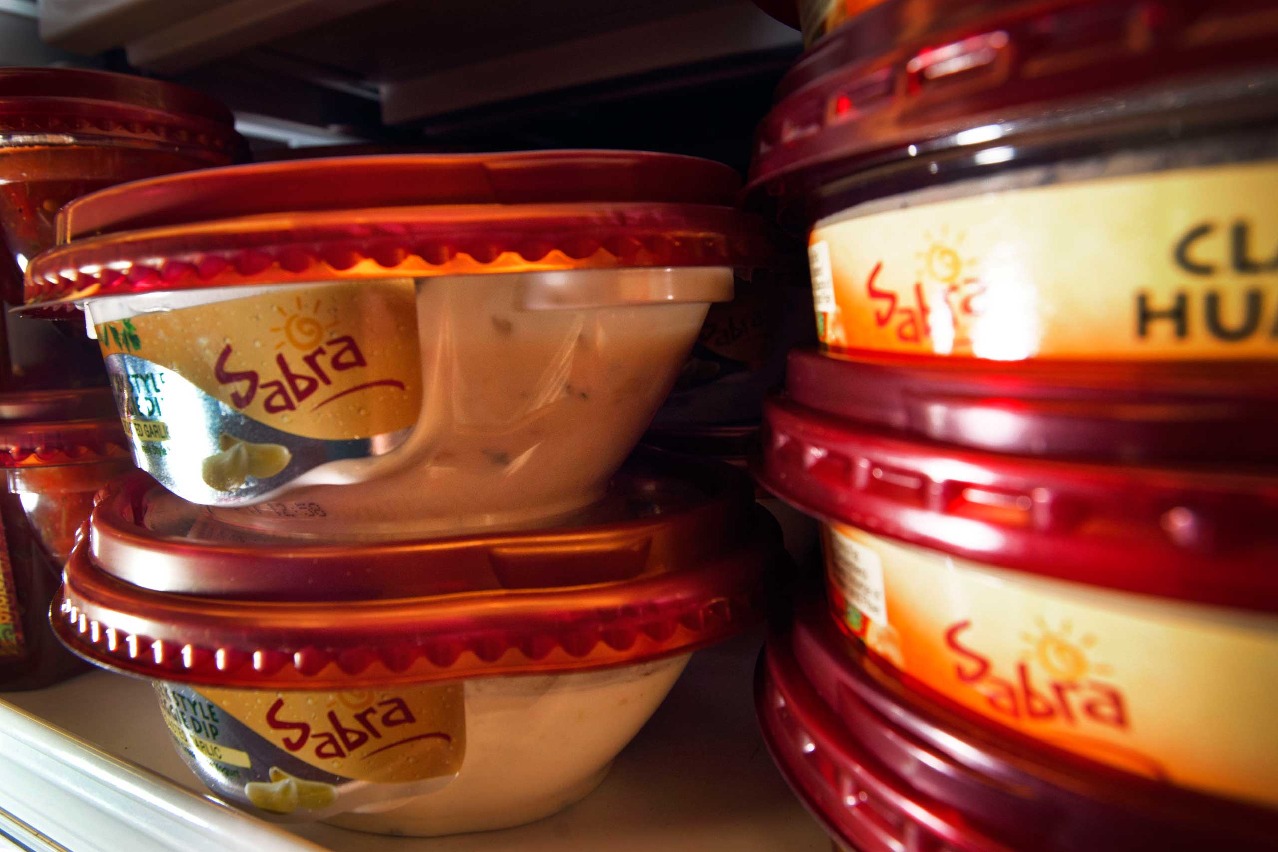 PepsiCo Inc. Sabra brand hummus are displayed for sale at a ShopRite Holdings Ltd. grocery store in Stratford, Connecticut, U.S., on Wednesday, Aug. 3, 2011.