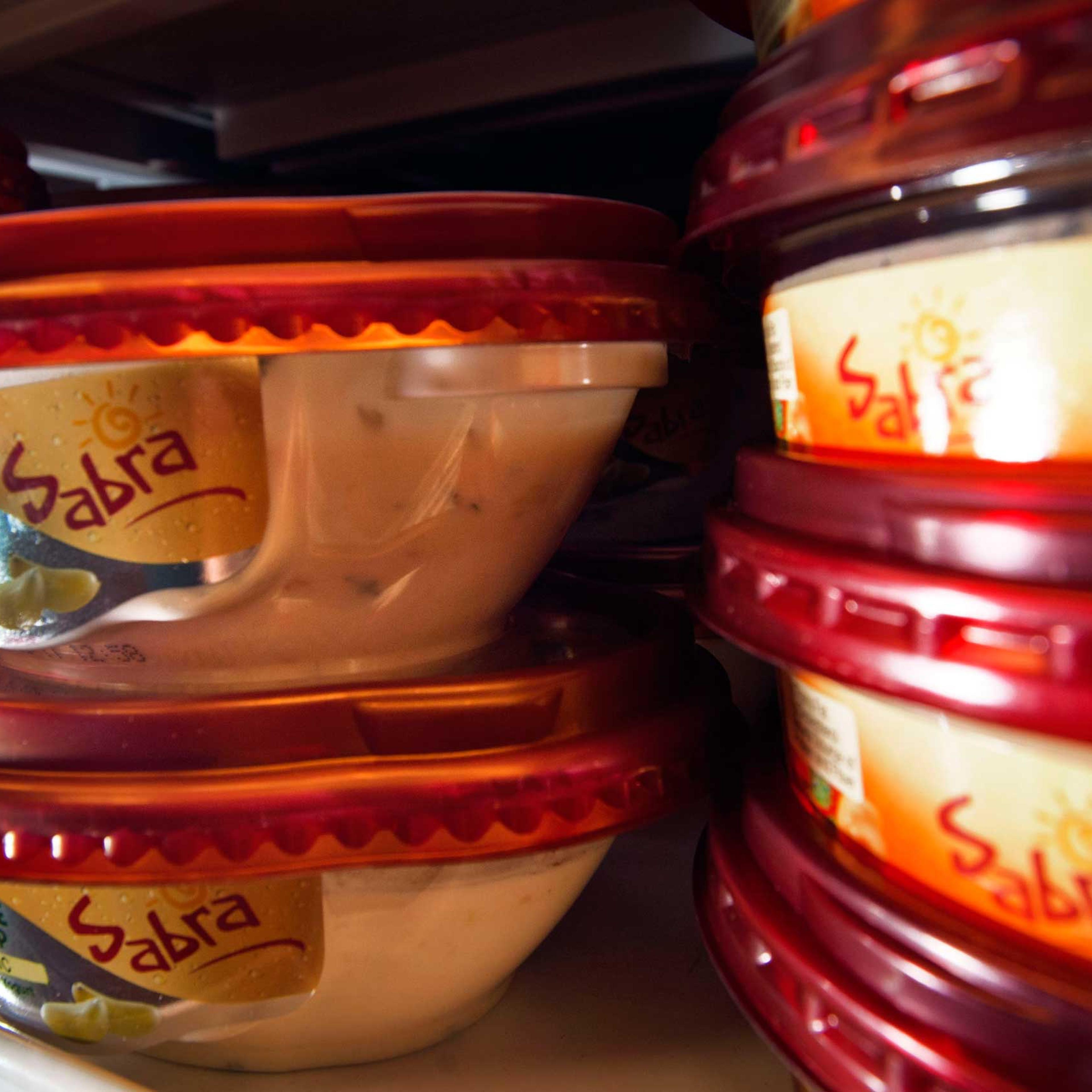 PepsiCo Inc. Sabra brand hummus are displayed for sale at a ShopRite Holdings Ltd. grocery store in Stratford, Connecticut, U.S., on Wednesday, Aug. 3, 2011.