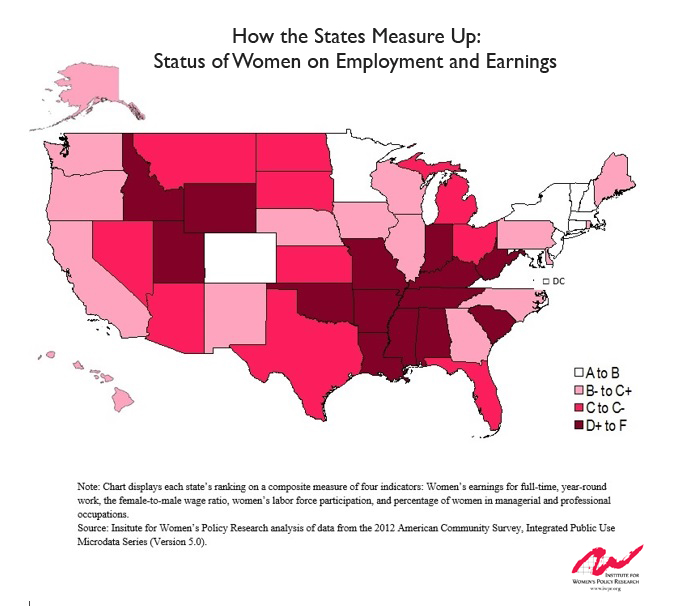MAP: D.C. Ranked Highest for Women's Employment Equality