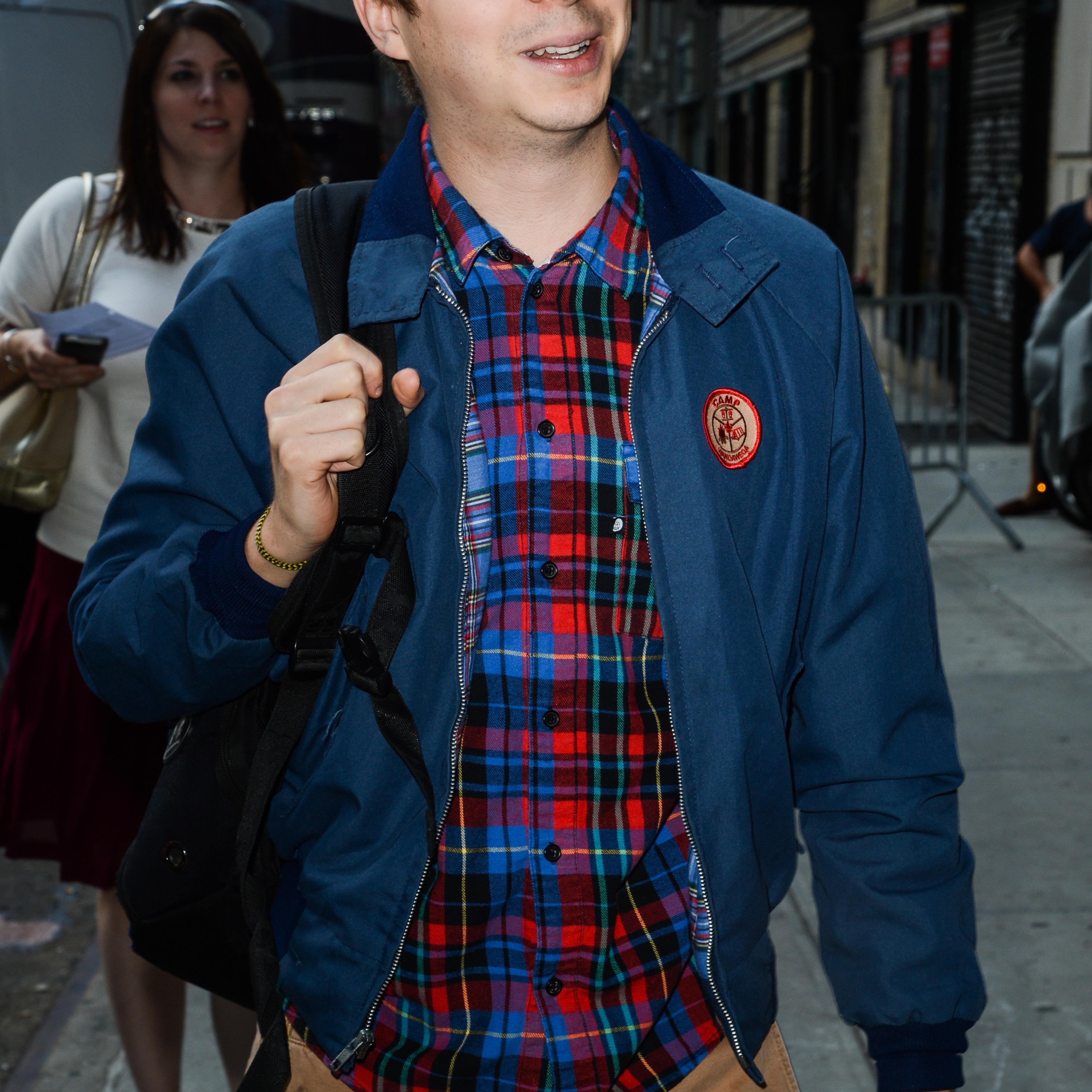NEW YORK, NY - AUGUST 25: Actor Michael Cera enters the "Late Show With David Letterman" taping at the Ed Sullivan Theater on August 25, 2014 in New York City.