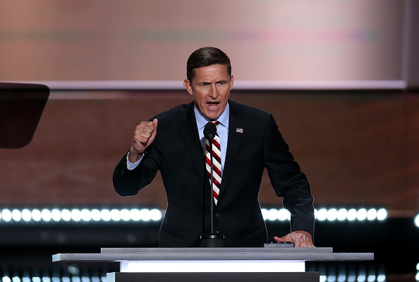 Retired Lieutenant General Michael Flynn, former director of the U.S. Defense Intelligence Agency, speaks during the Republican National Convention (RNC) in Cleveland, Ohio, U.S., on Monday, July 18, 2016.