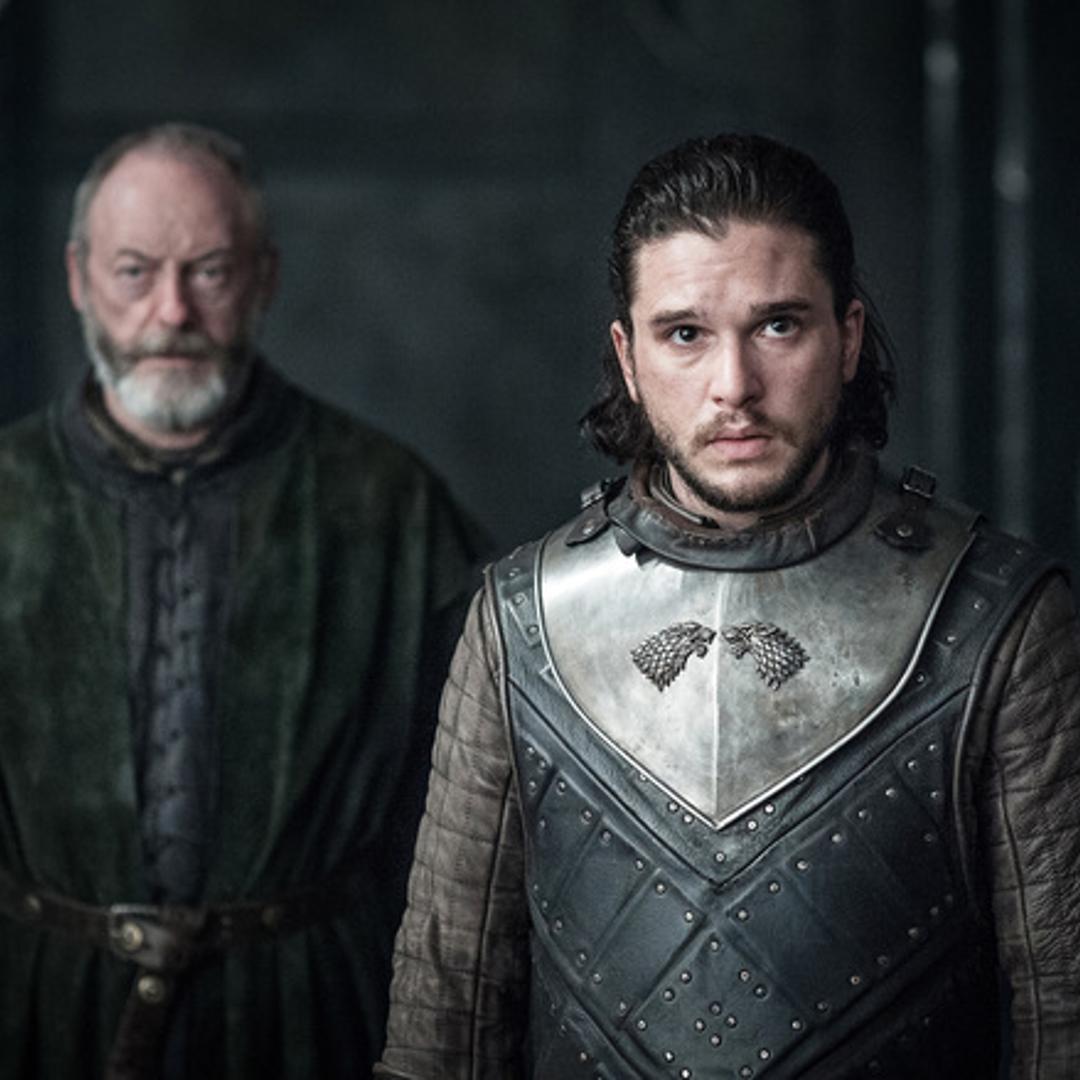 Liam Cunningham and Kit Harington in Game of Thrones