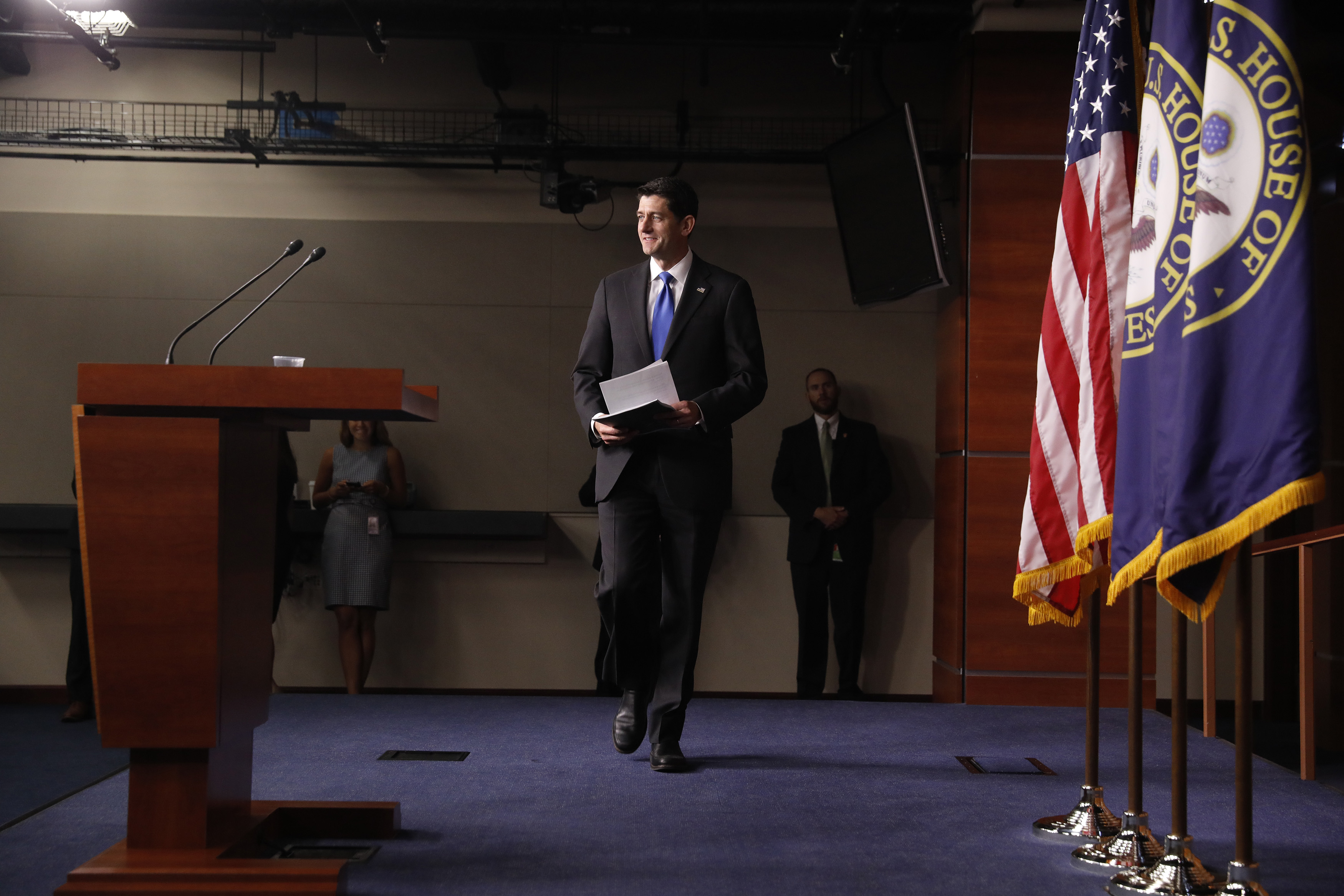 House Speaker Paul Ryan Holds Weekly Press Conference At The Capitol