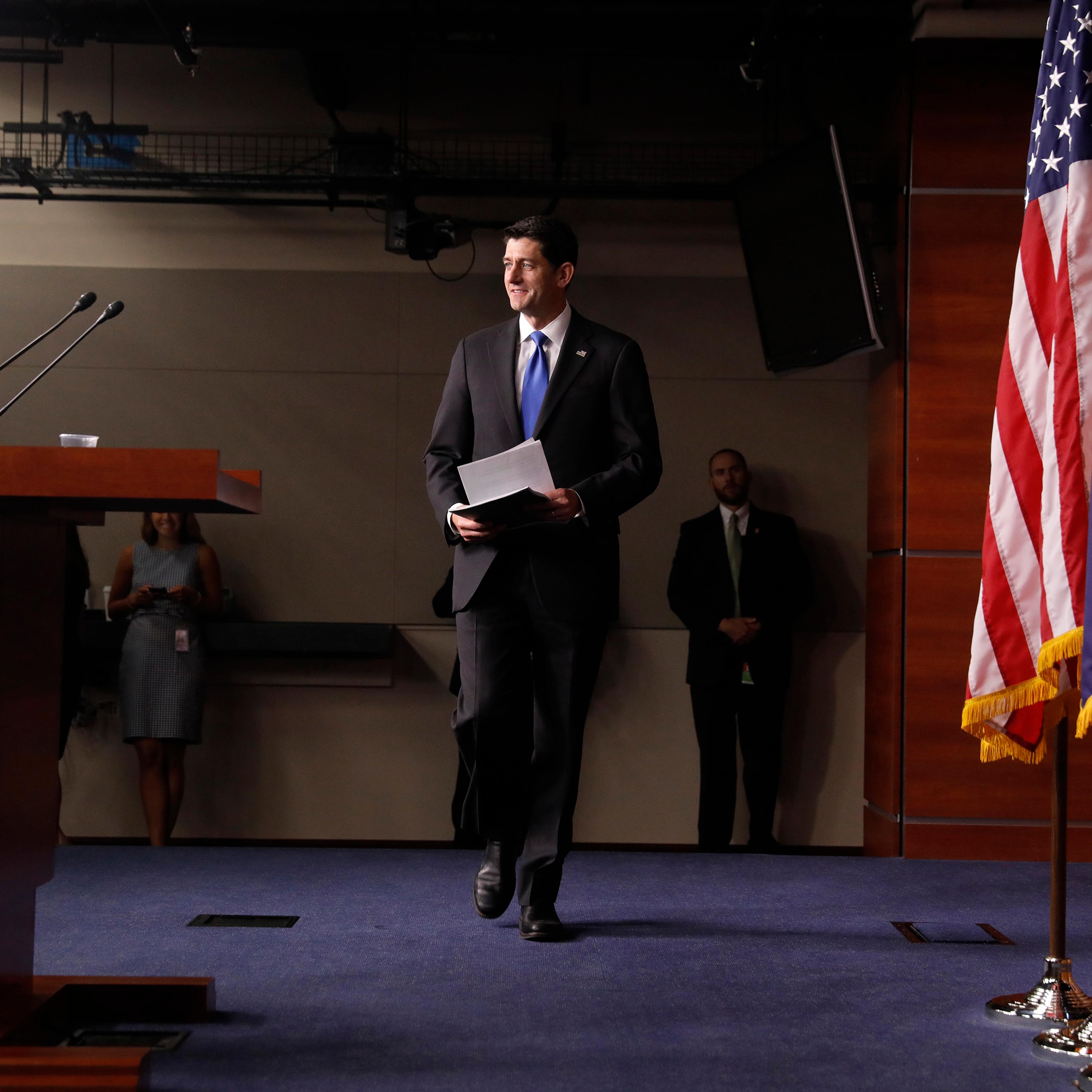 House Speaker Paul Ryan Holds Weekly Press Conference At The Capitol