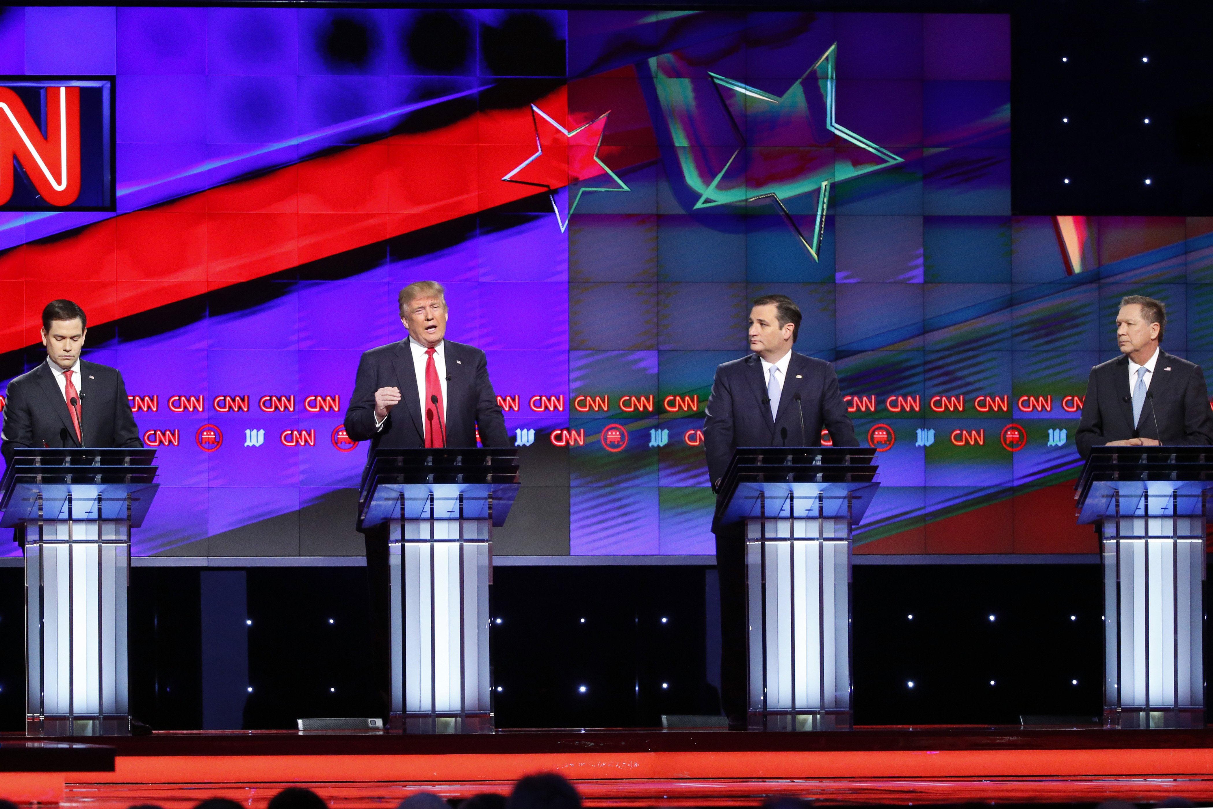Marco Rubio, Donald Trump, John Kasich, Ted Cruz