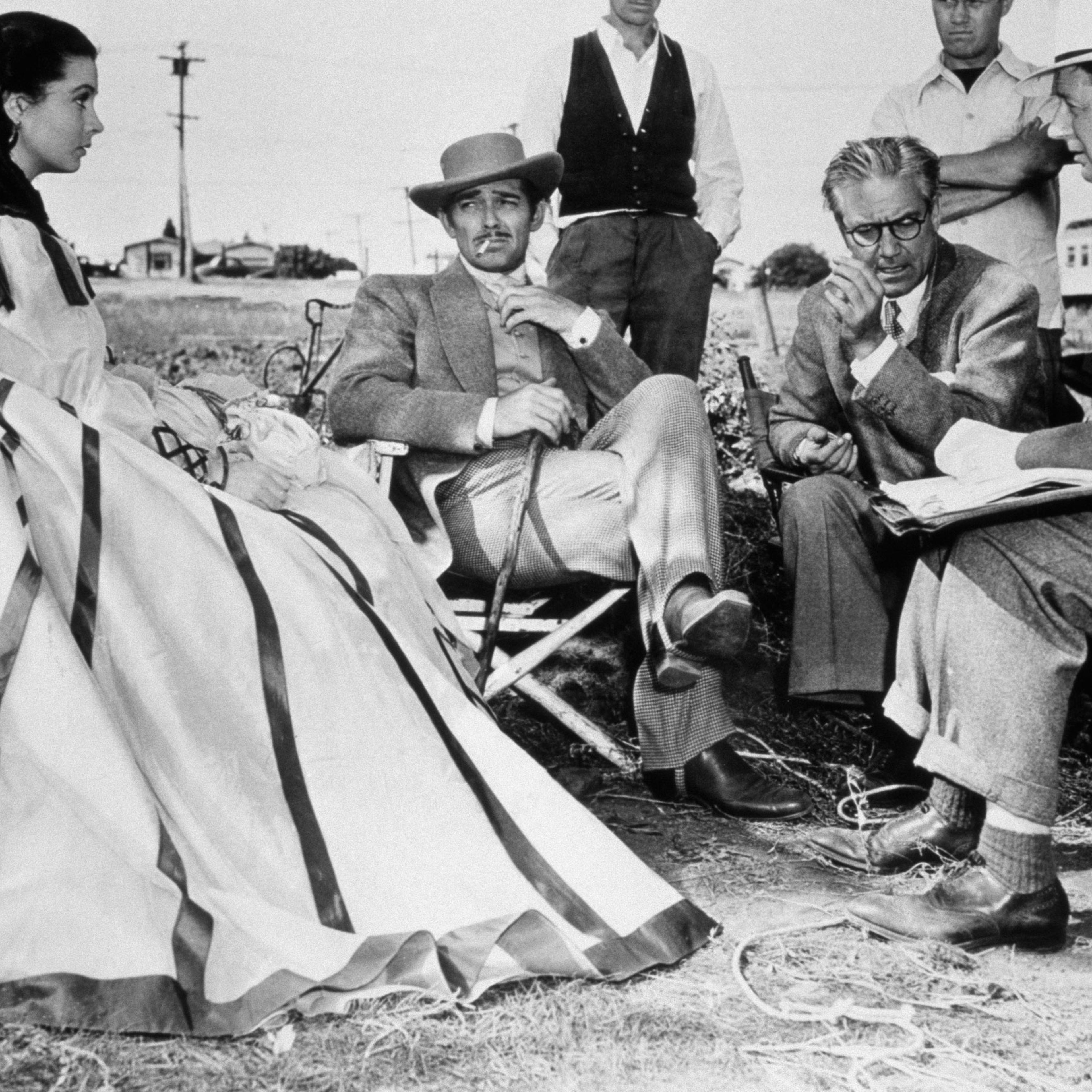 Leigh, Gable and Fleming take a breather on set