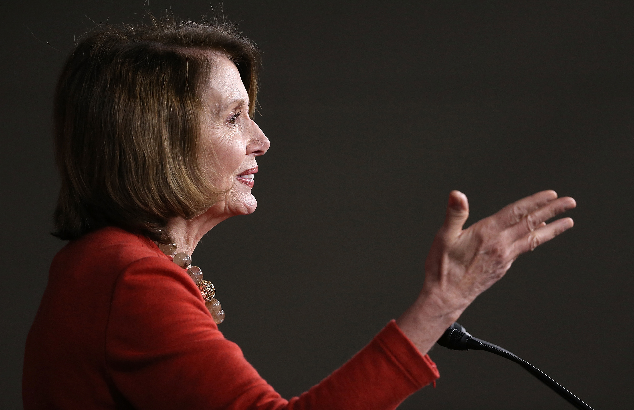 House Minority Leader Nancy Pelosi answers questions during her weekly press conference in Washington, DC. on April 29, 2016.