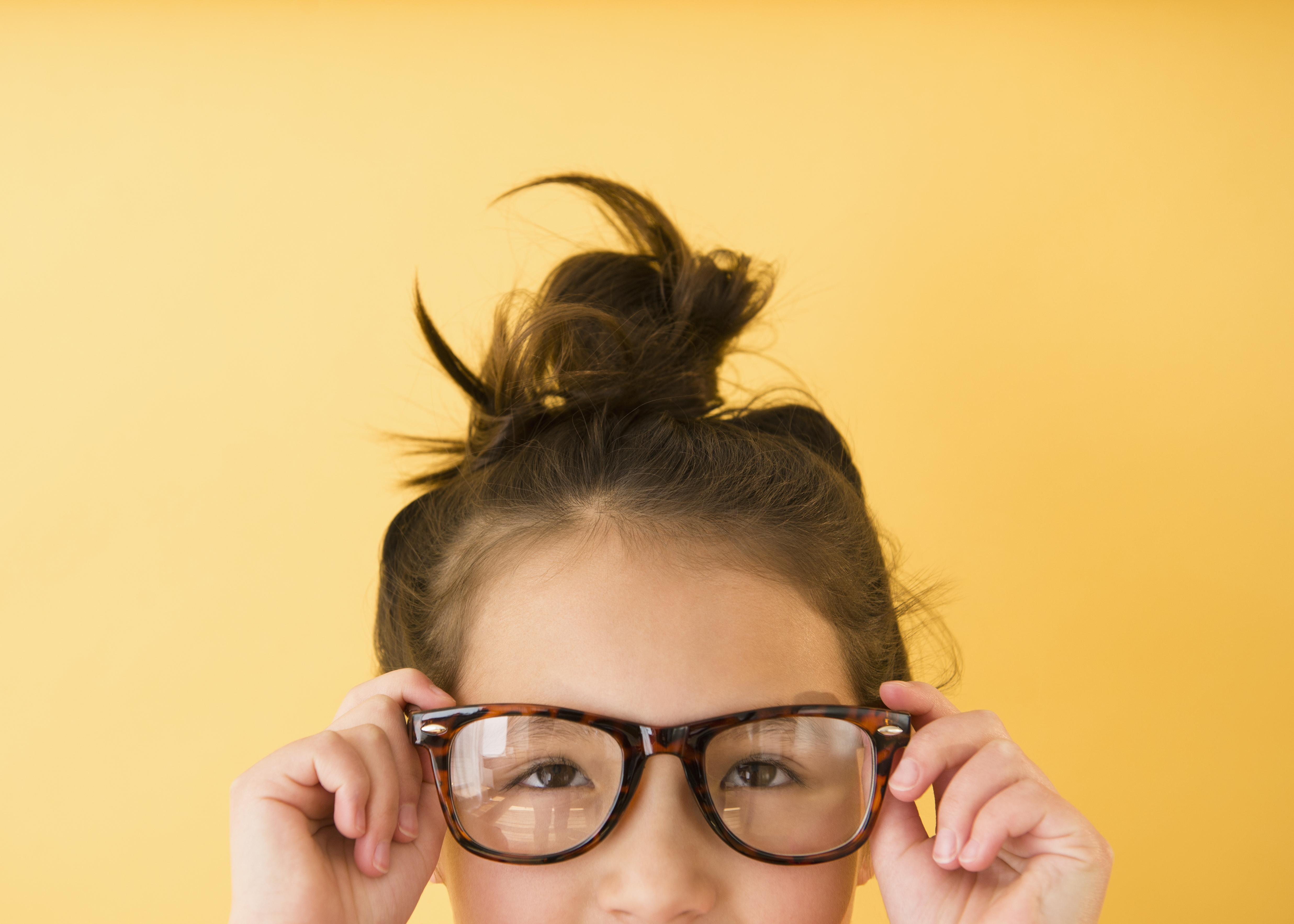 girl wearing glasses