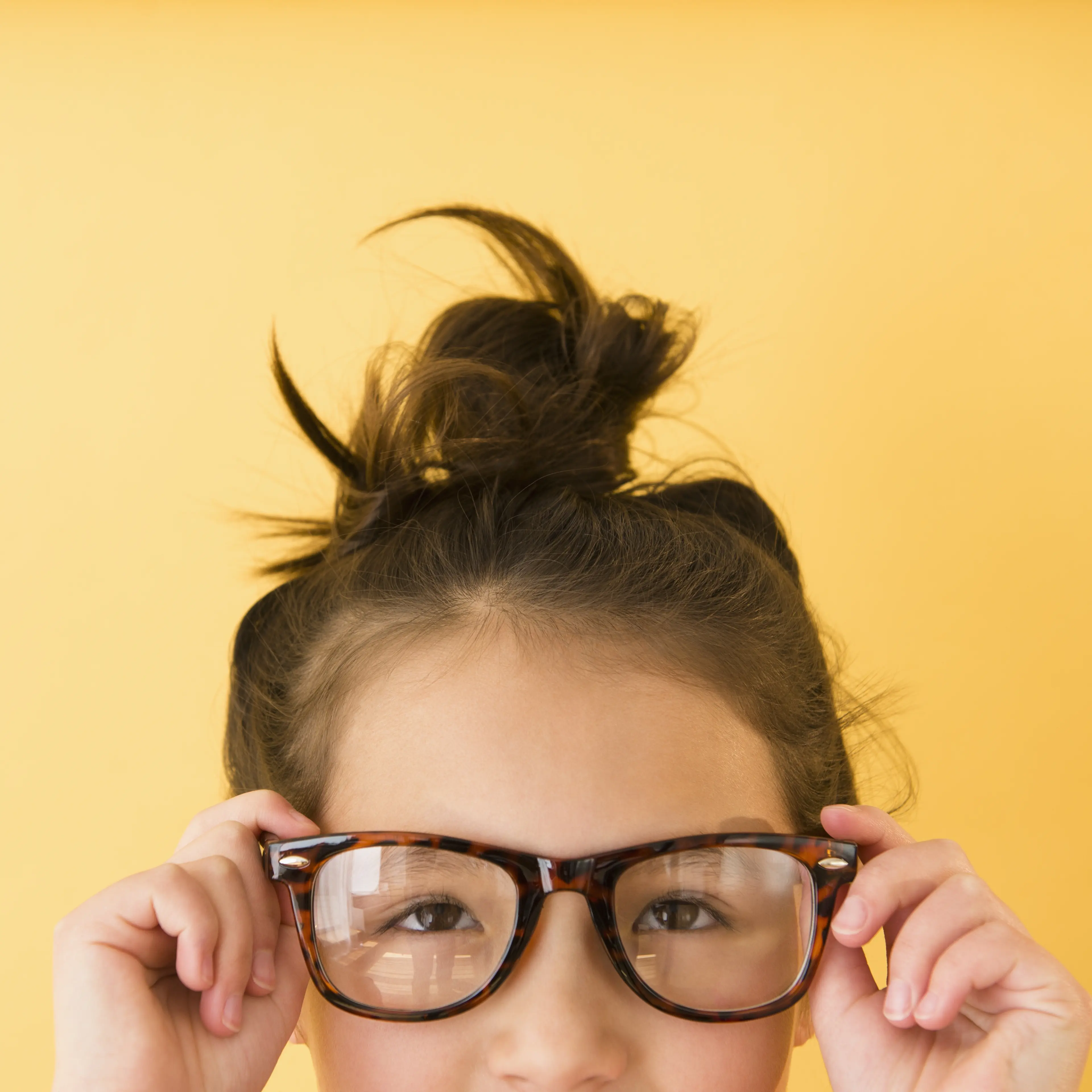 girl wearing glasses