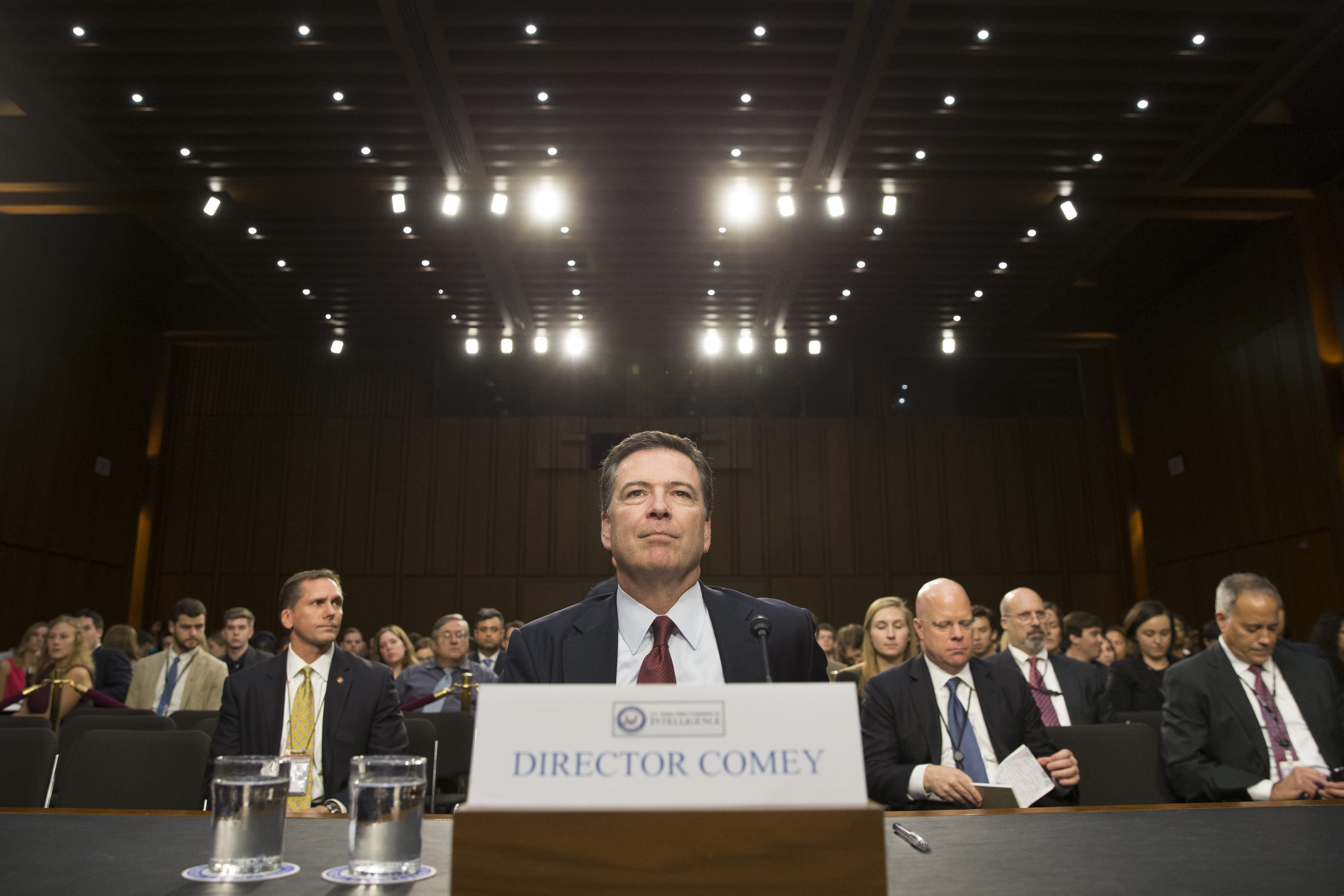 FBI Director James Comey testifies before the Senate (Select) Intelligence Committee on 'Counterterrorism, Counterintelligence, and the Challenges of Going Dark', on Capitol Hill in Washington on July 8, 2015.