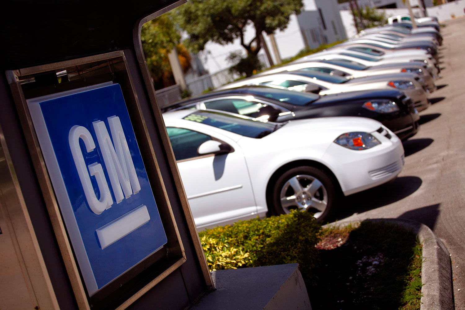 Chevrolet cars are seen at a GM dealership in Miami.