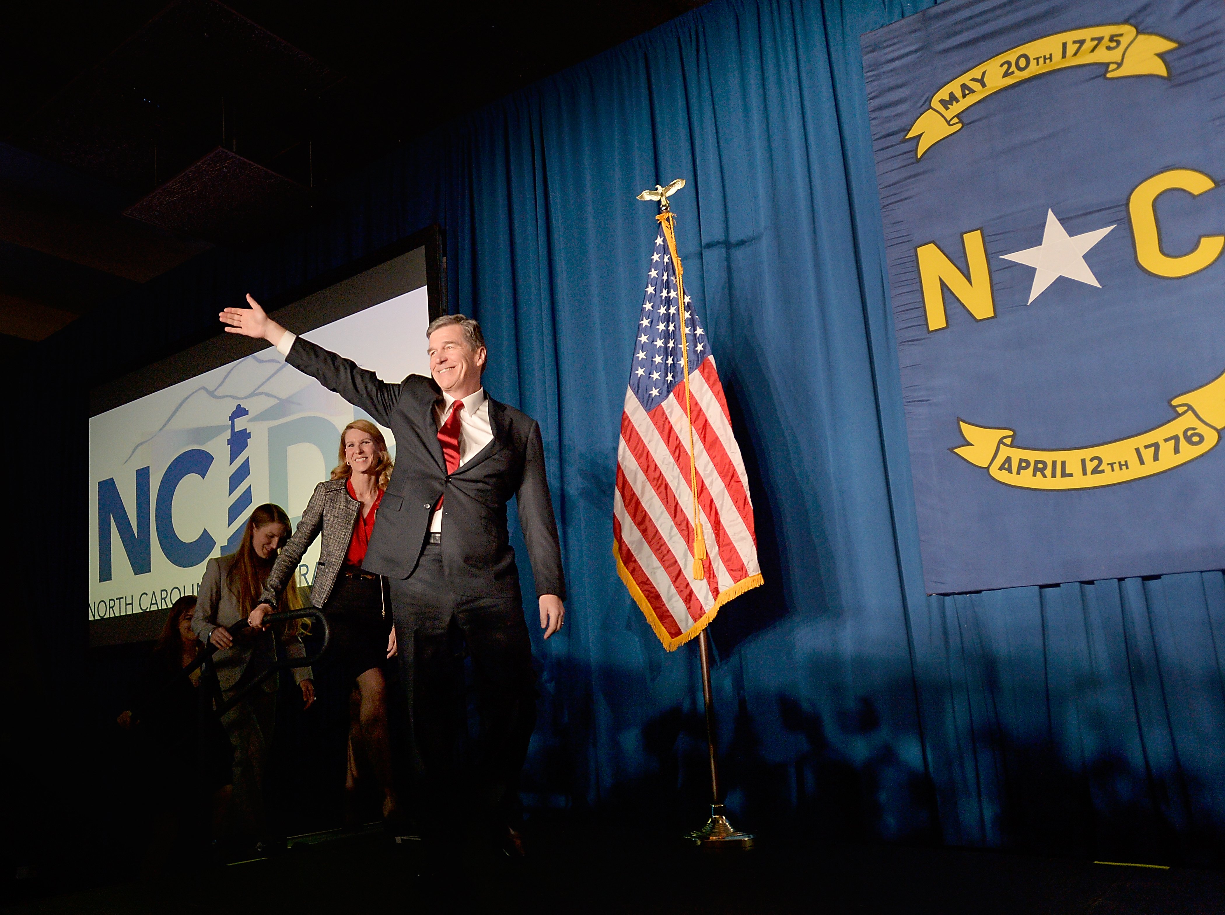 North Carolina Democratic presumptive Governor elect Roy Cooper at the North Carolina Democratic Watch Party, Nov. 9, 2016 in Raleigh.