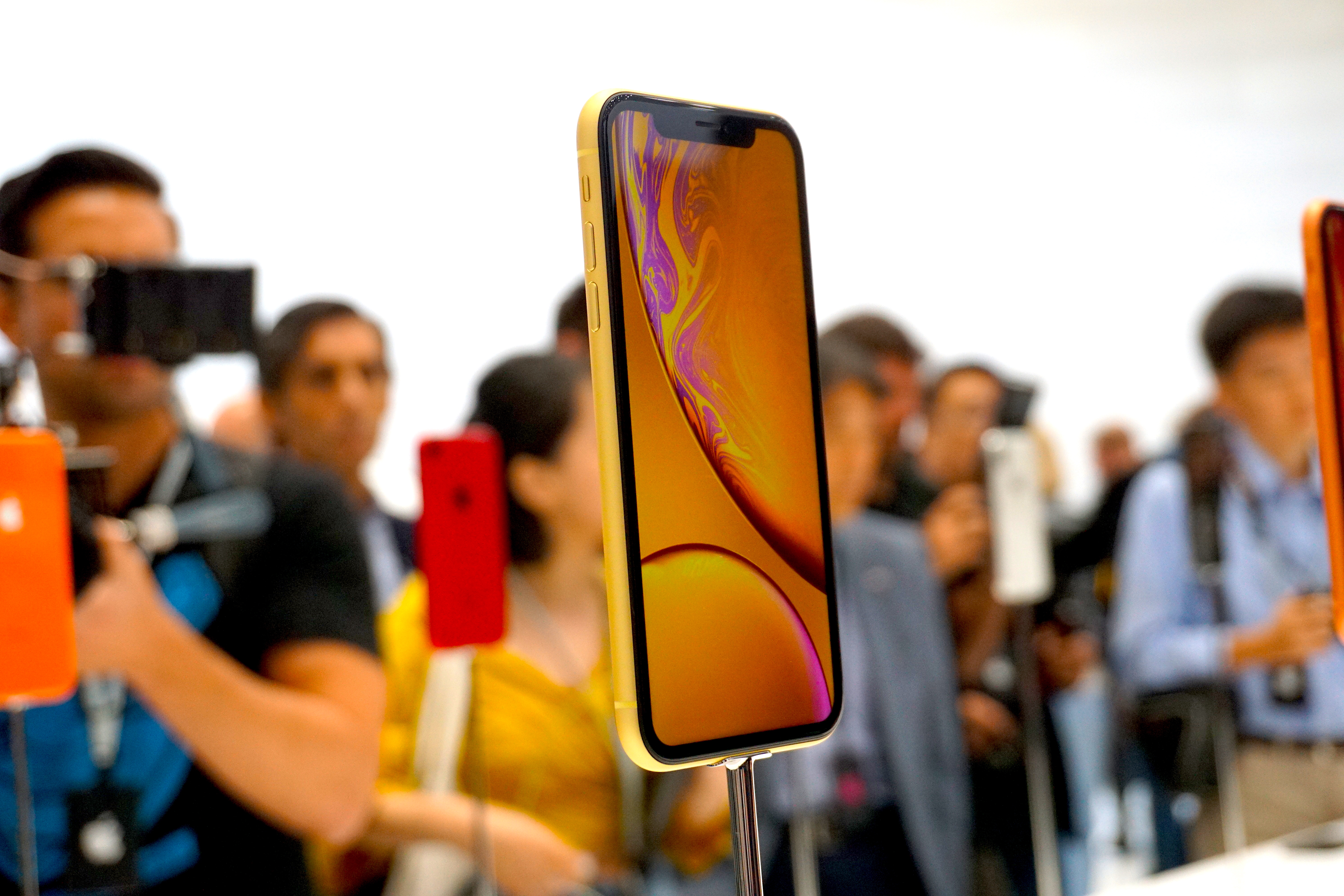 A yellow iPhone XR