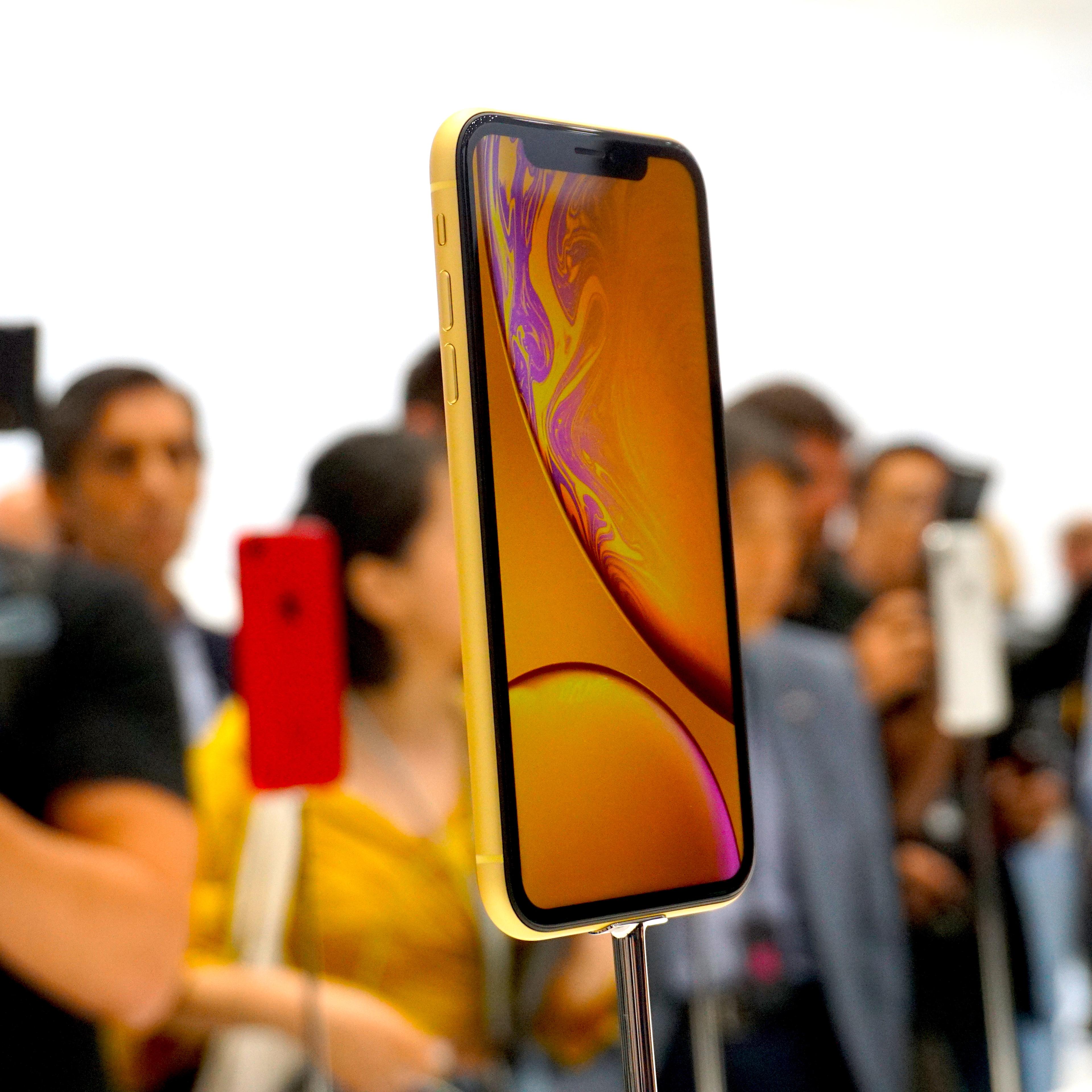 A yellow iPhone XR