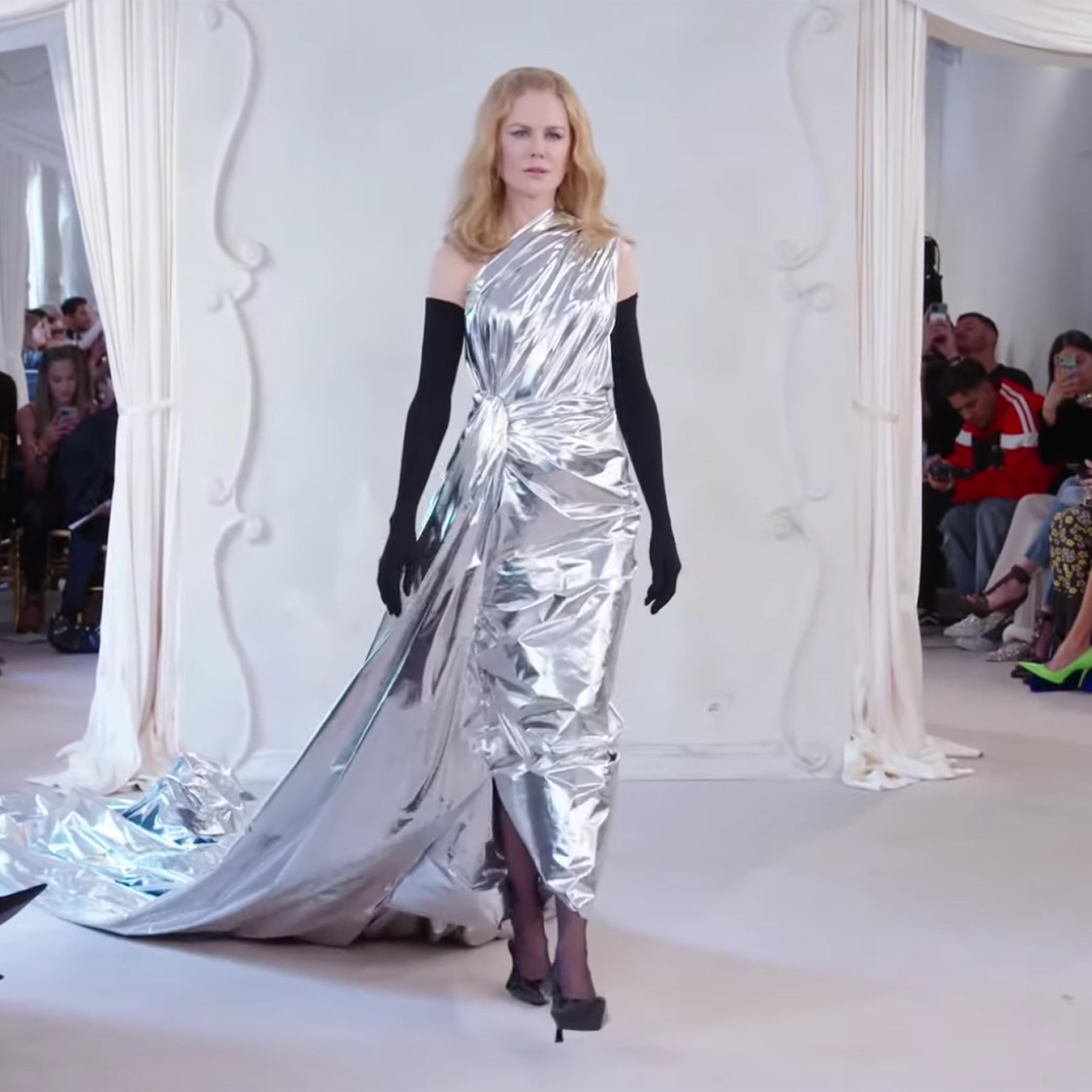 Actor Nicole Kidman walked in the Balenciaga show on July 6 in Paris.